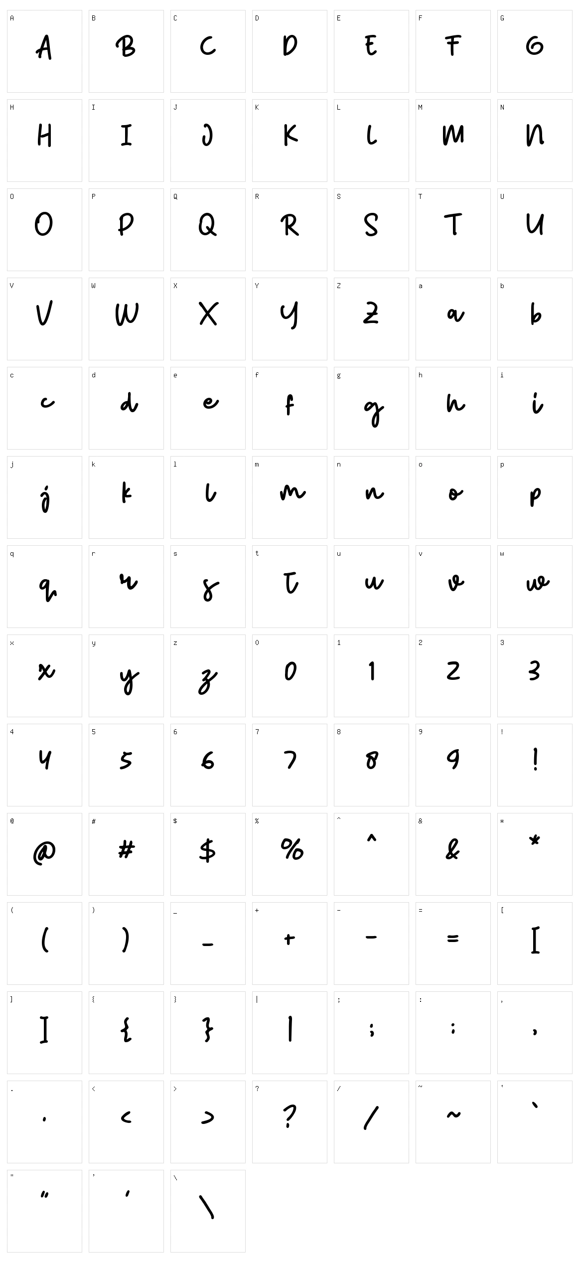Abiyu Chan Character Set