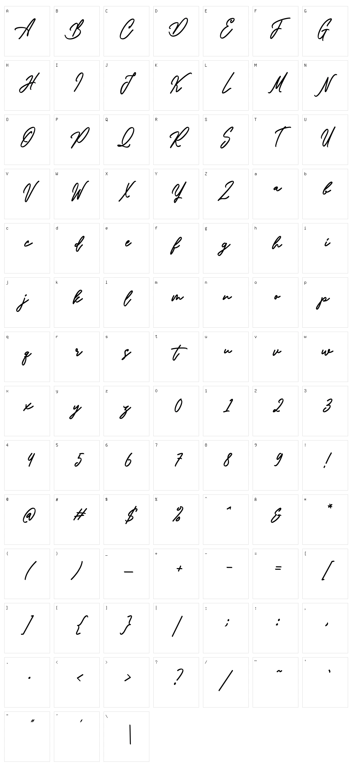 Abraham Character Set