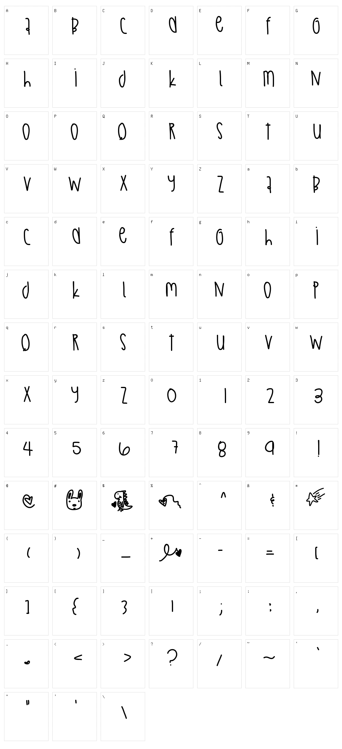 Abstract Thing Character Set