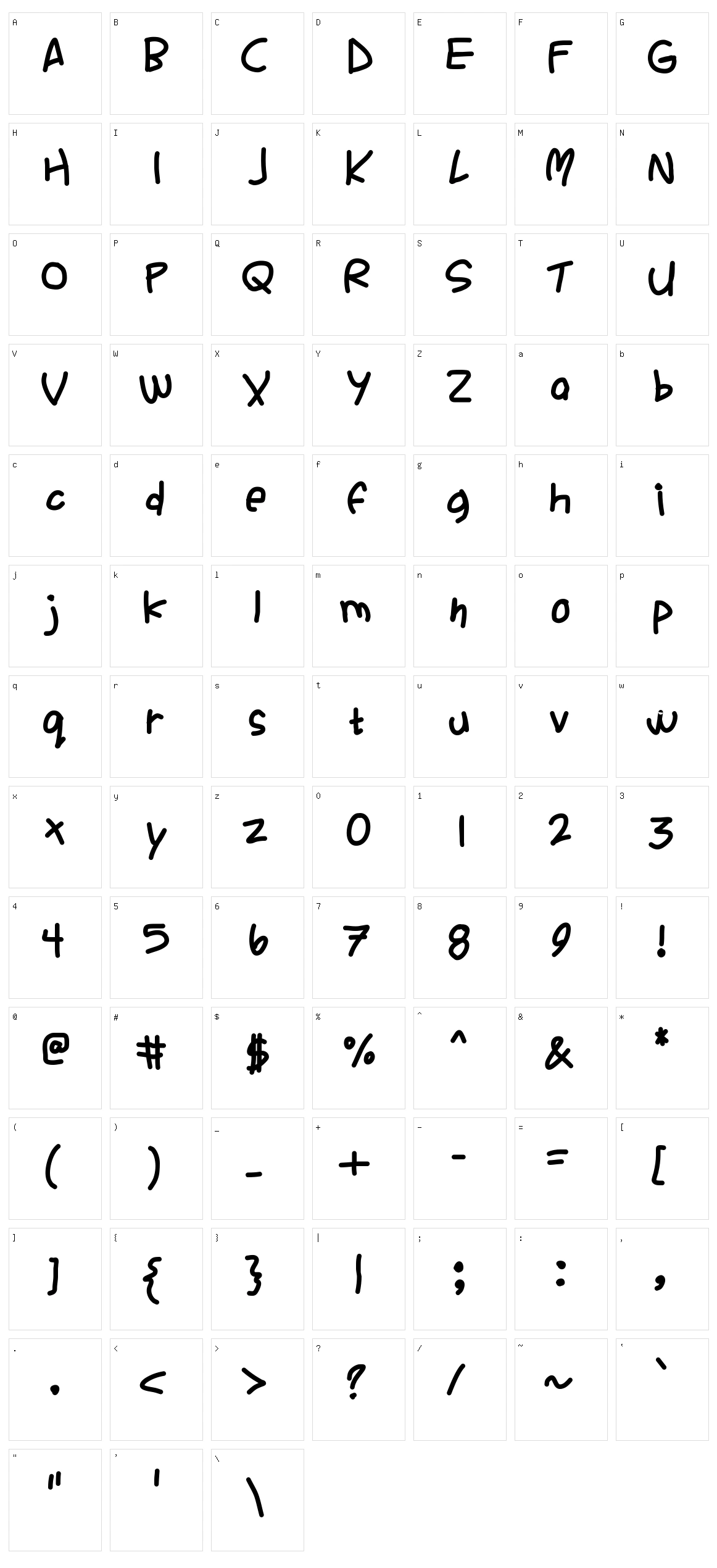 Ackident Character Set