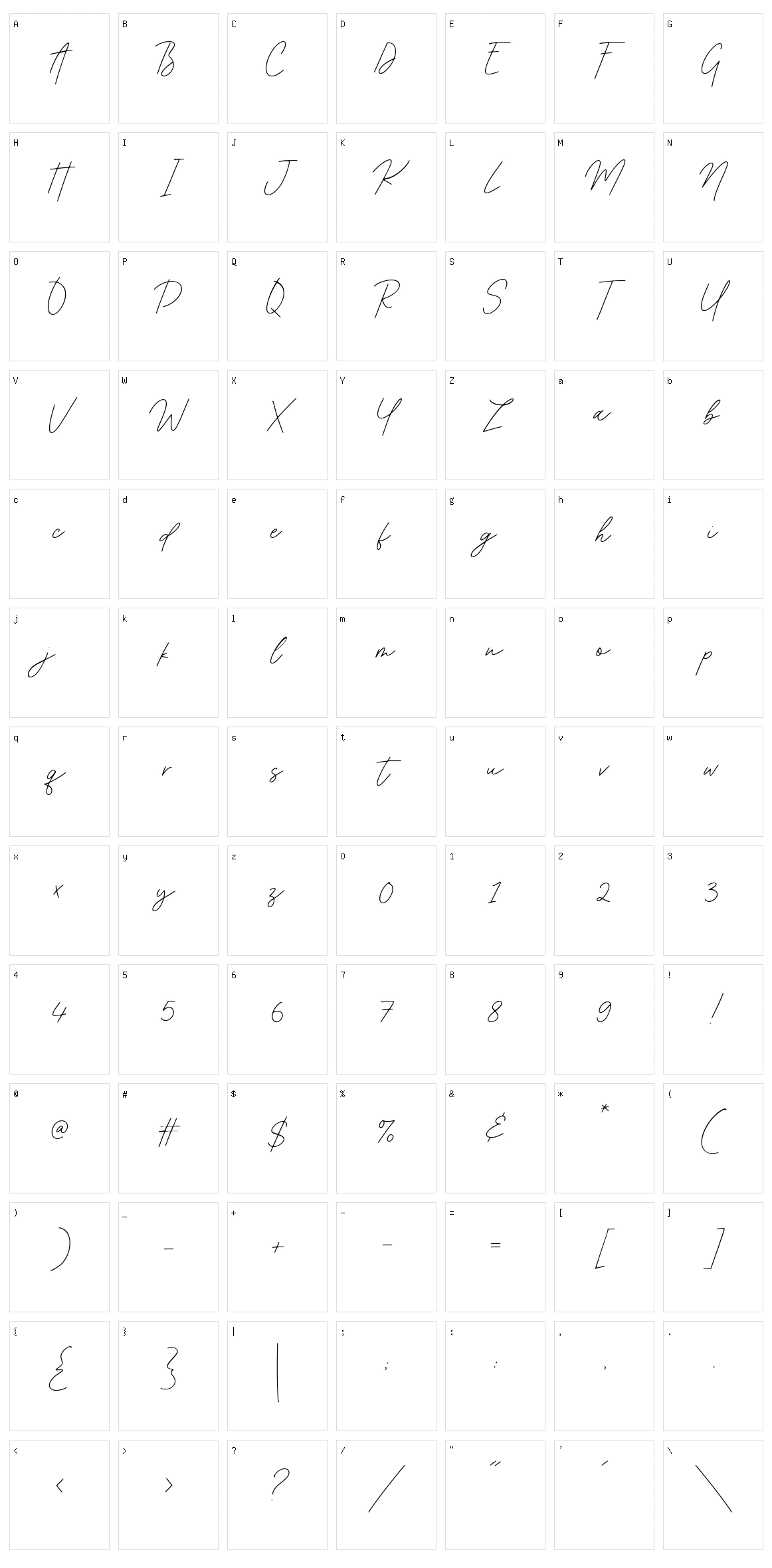 Acoustica Character Set