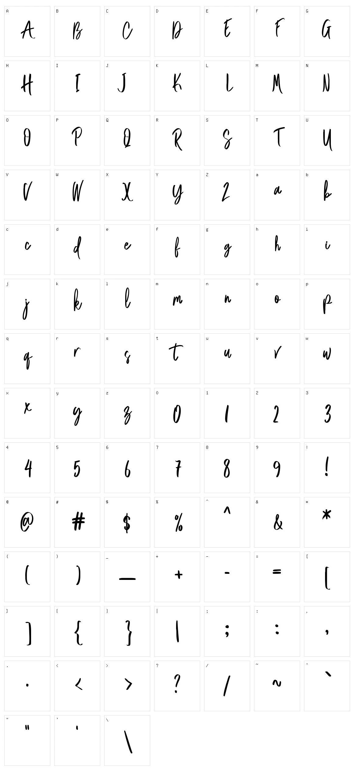 Acoustica South Character Set