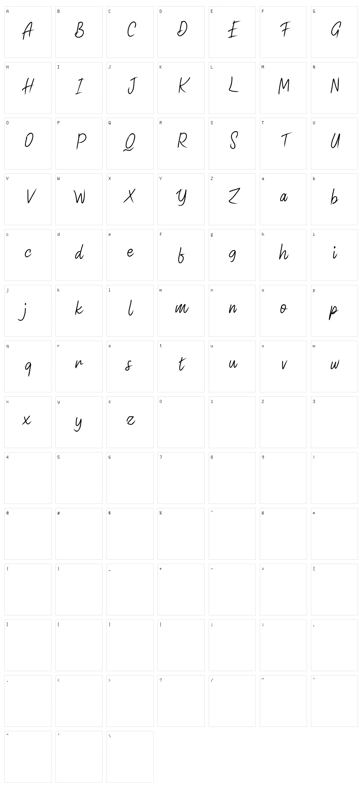 Acusted Character Set