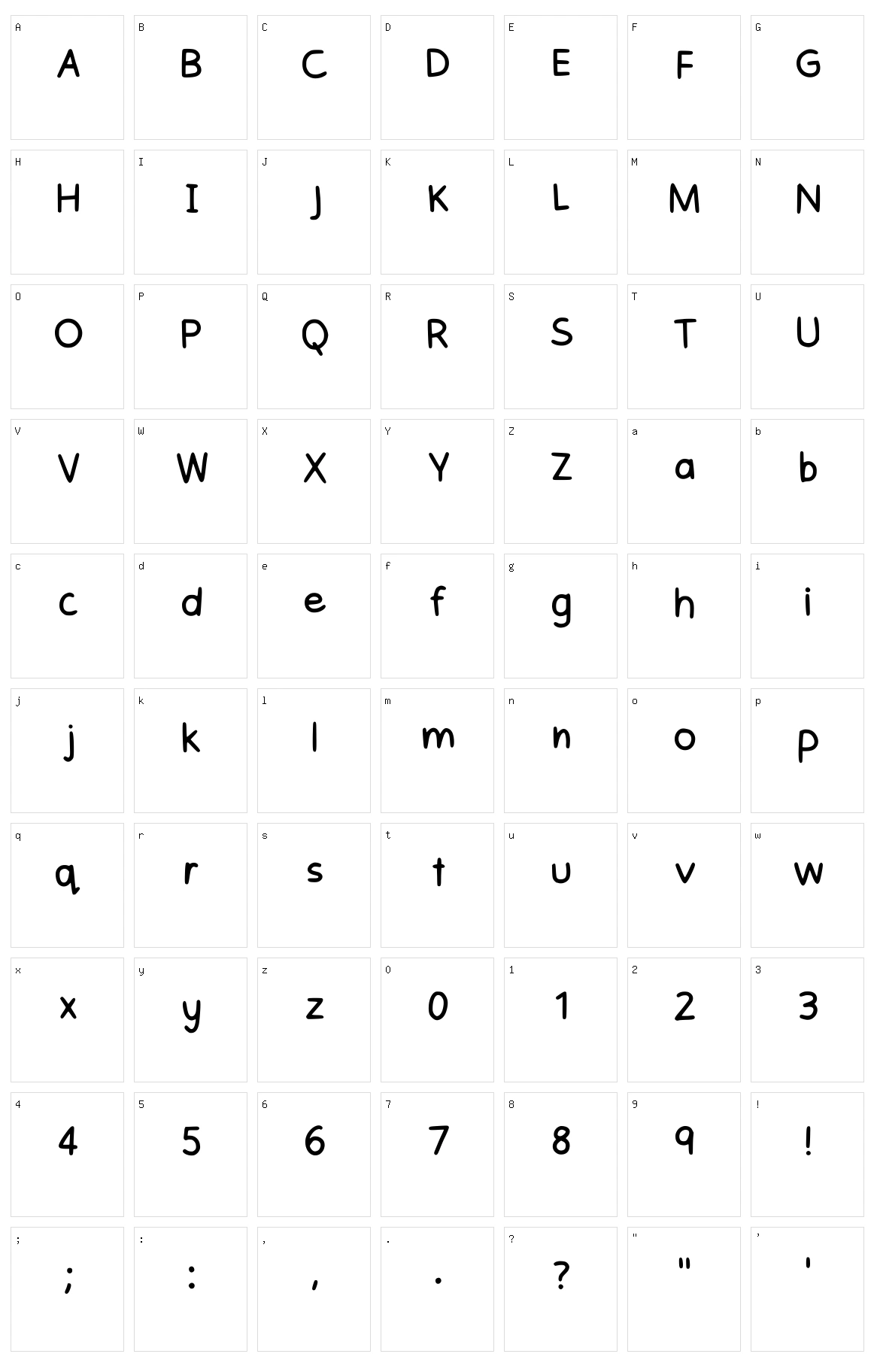 Adabelle Handwriting Character Set