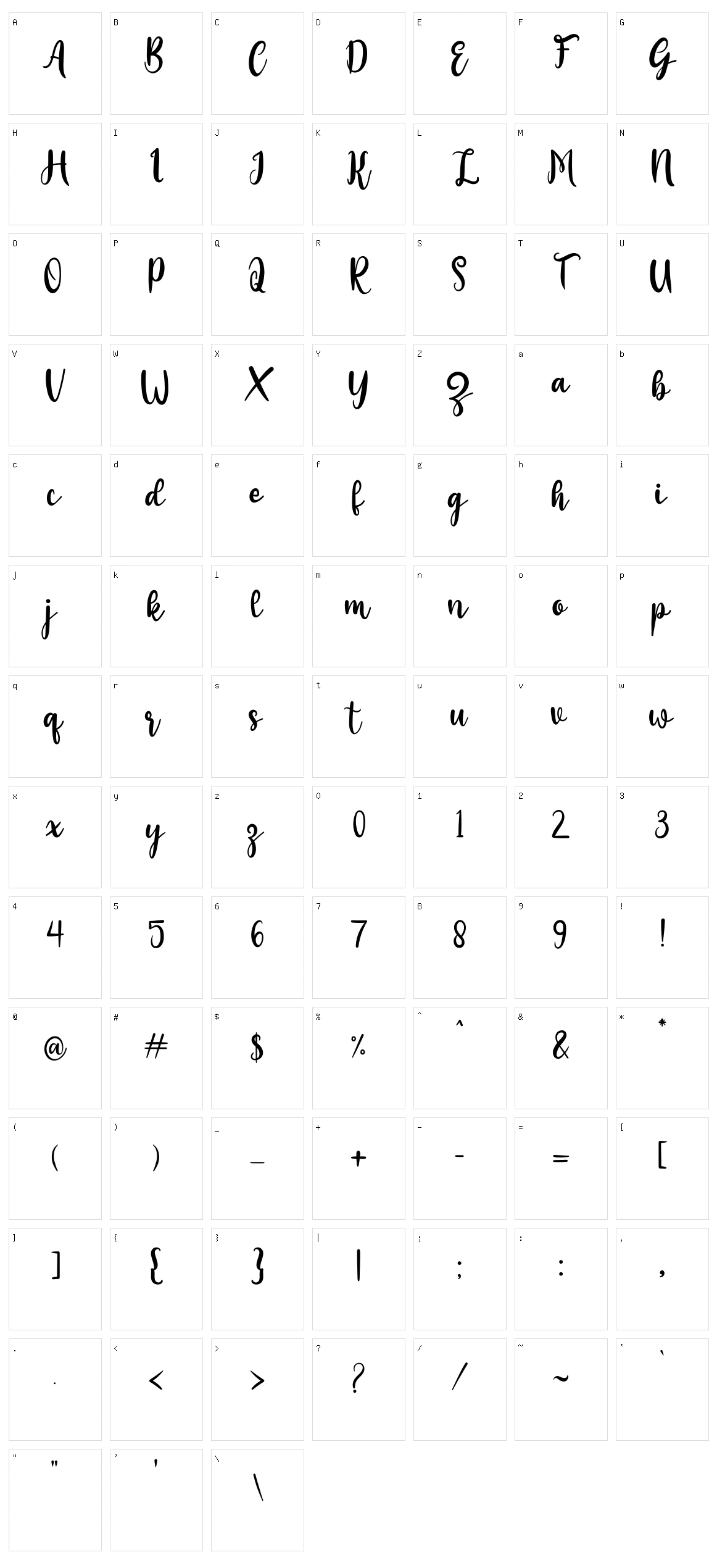 Adela Character Set