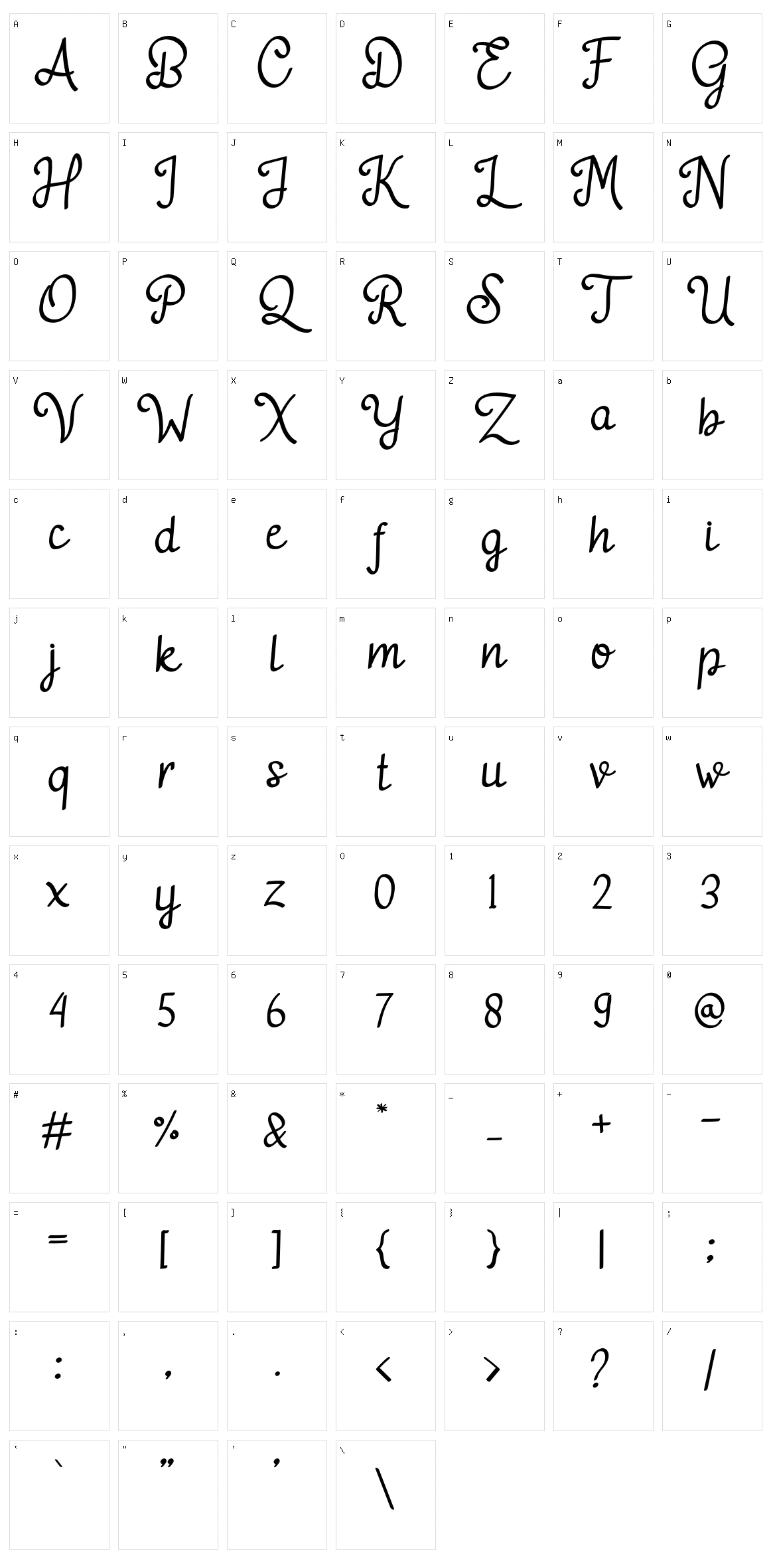 Adelitha Character Set