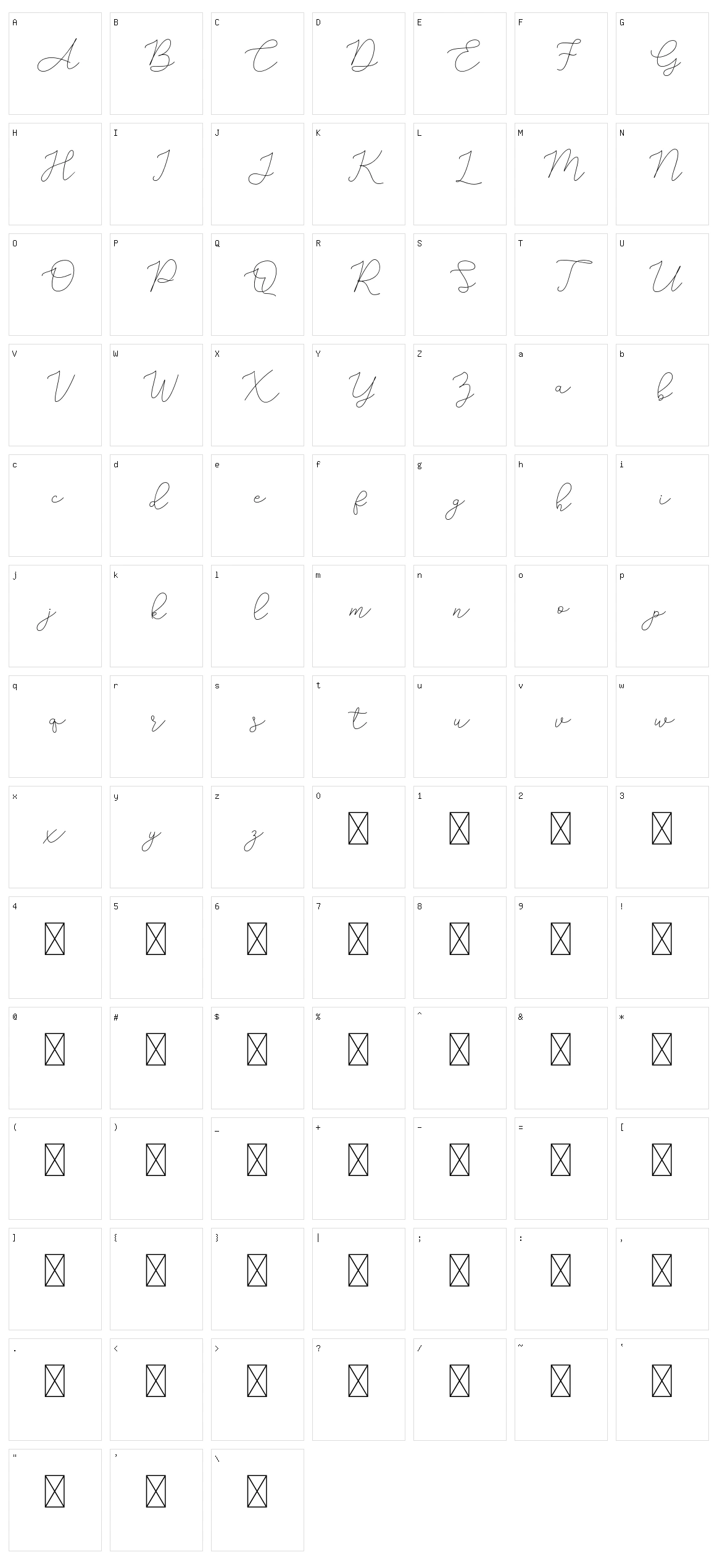 Adelya Character Set