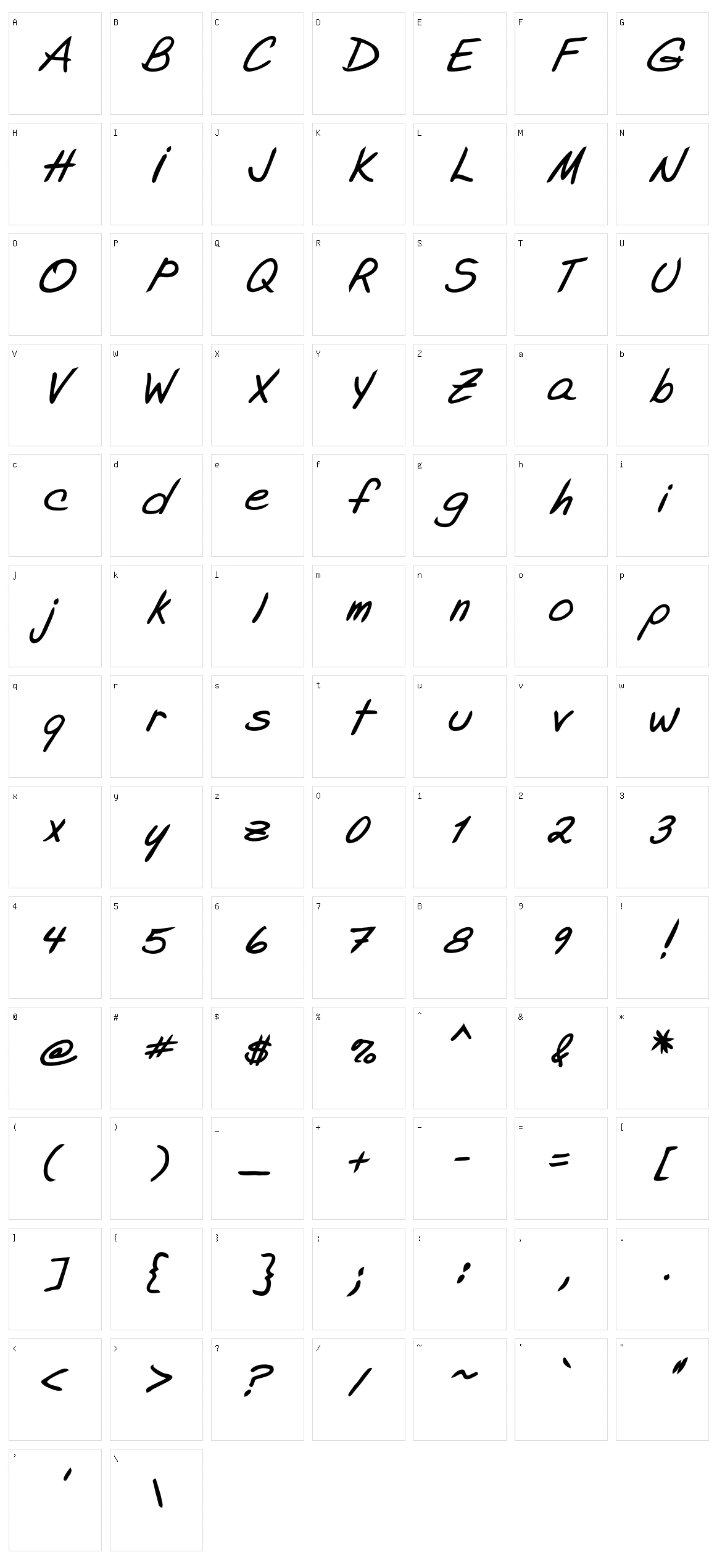 Adelyne Character Set