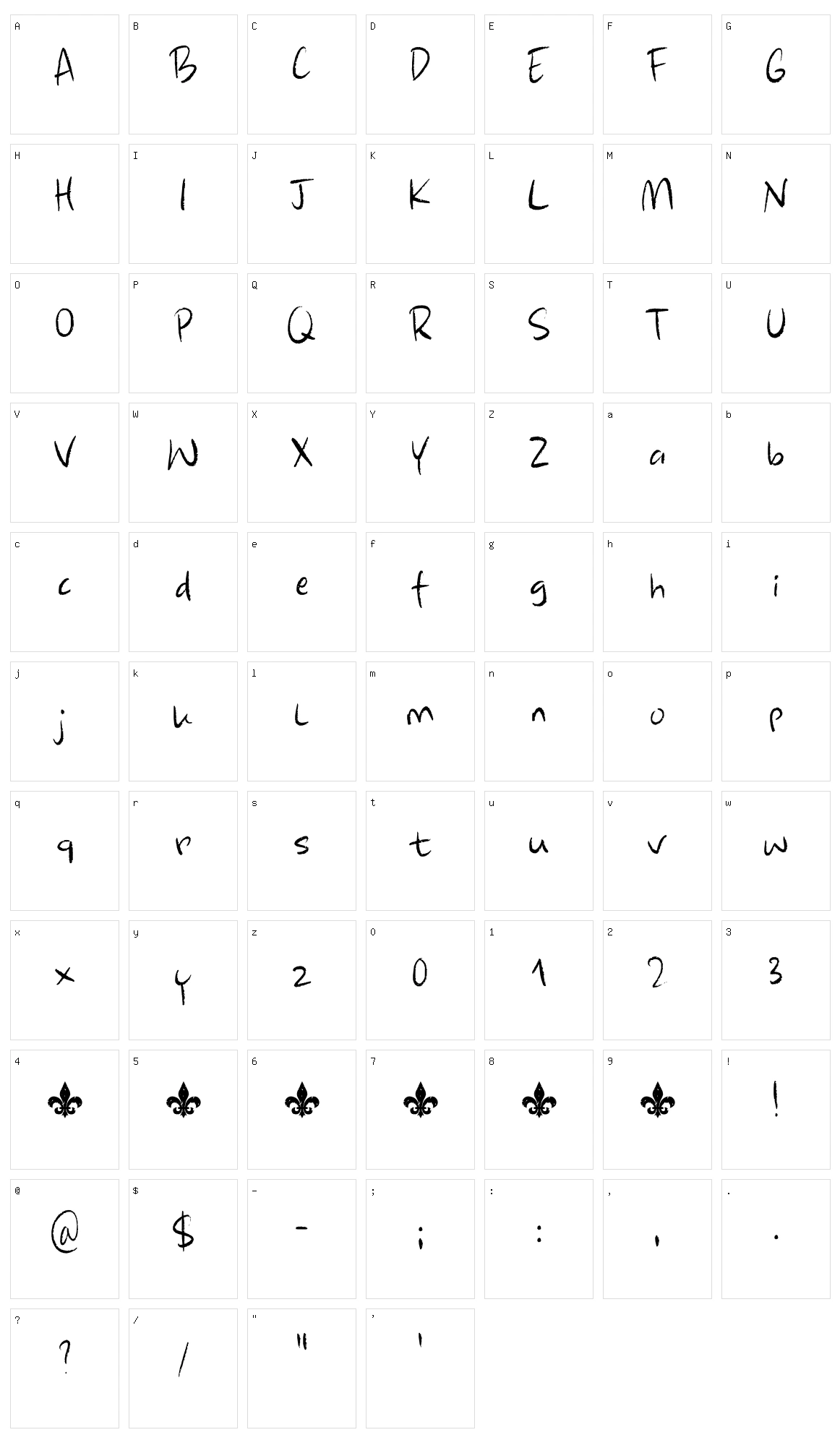 Adieu Mon Ami Character Set