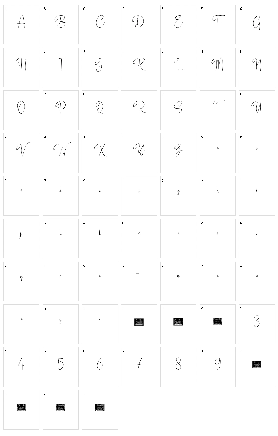 Adigussto Character Set