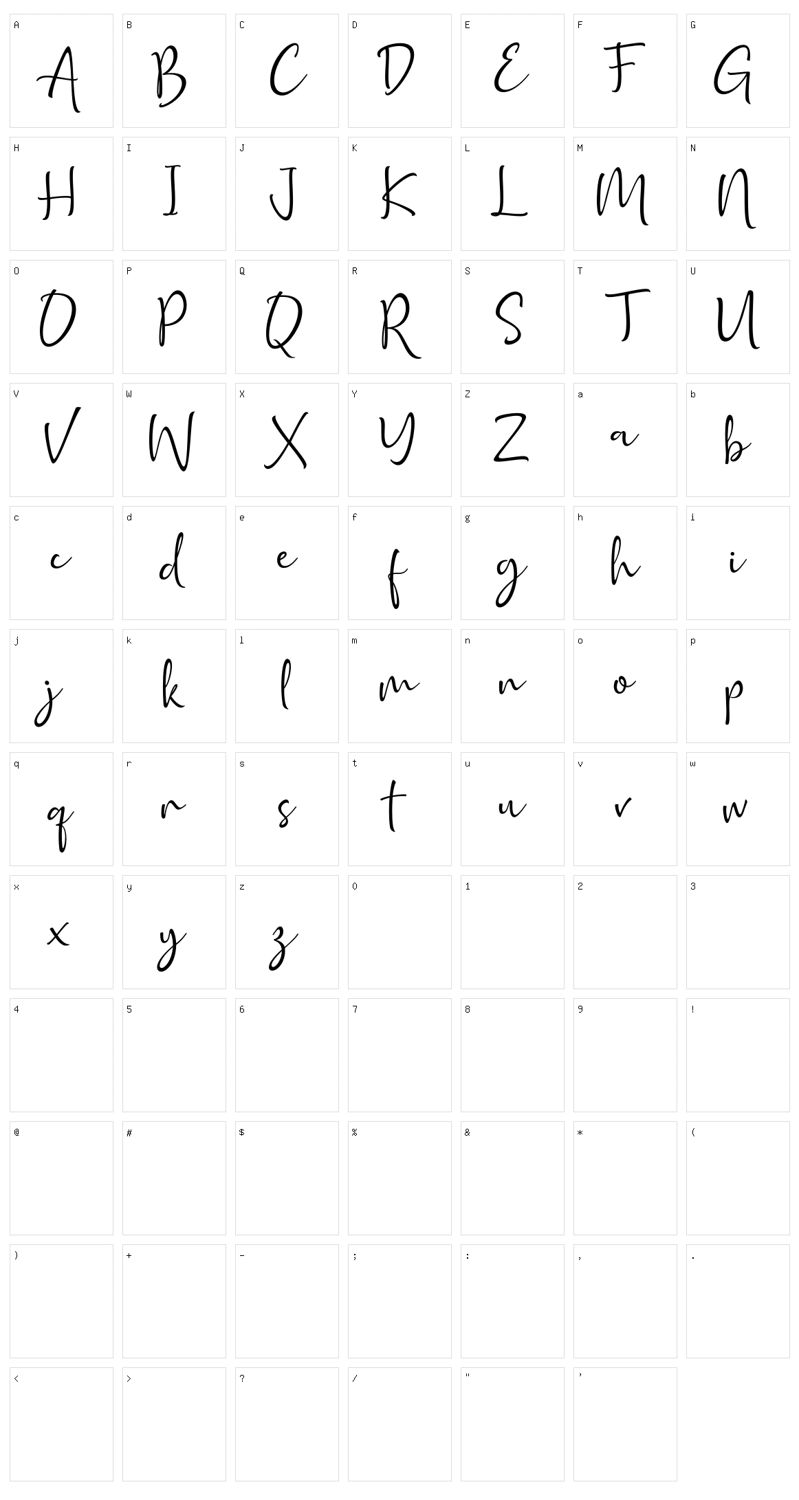 Adinda Melia Character Set