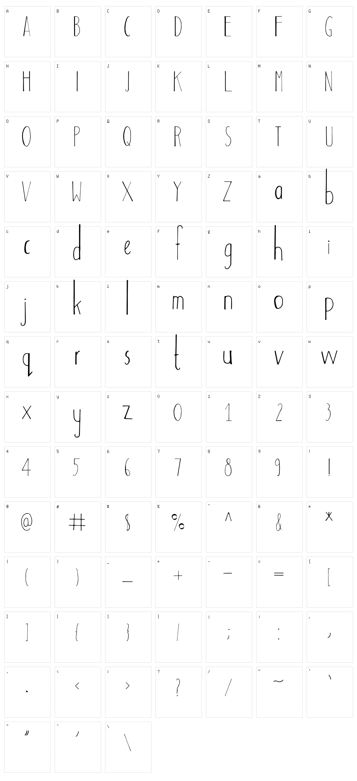 Adouliss Character Set