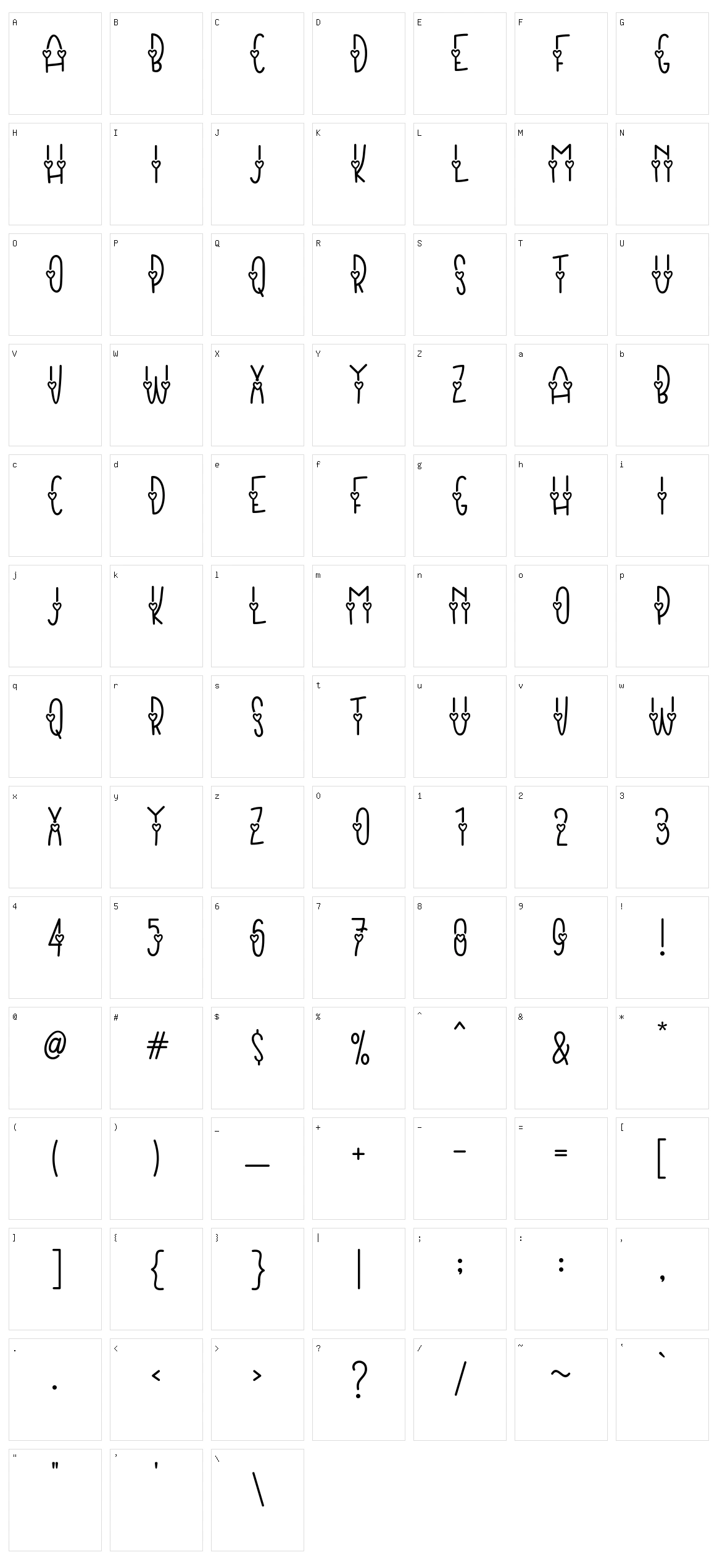 Merisa Character Set