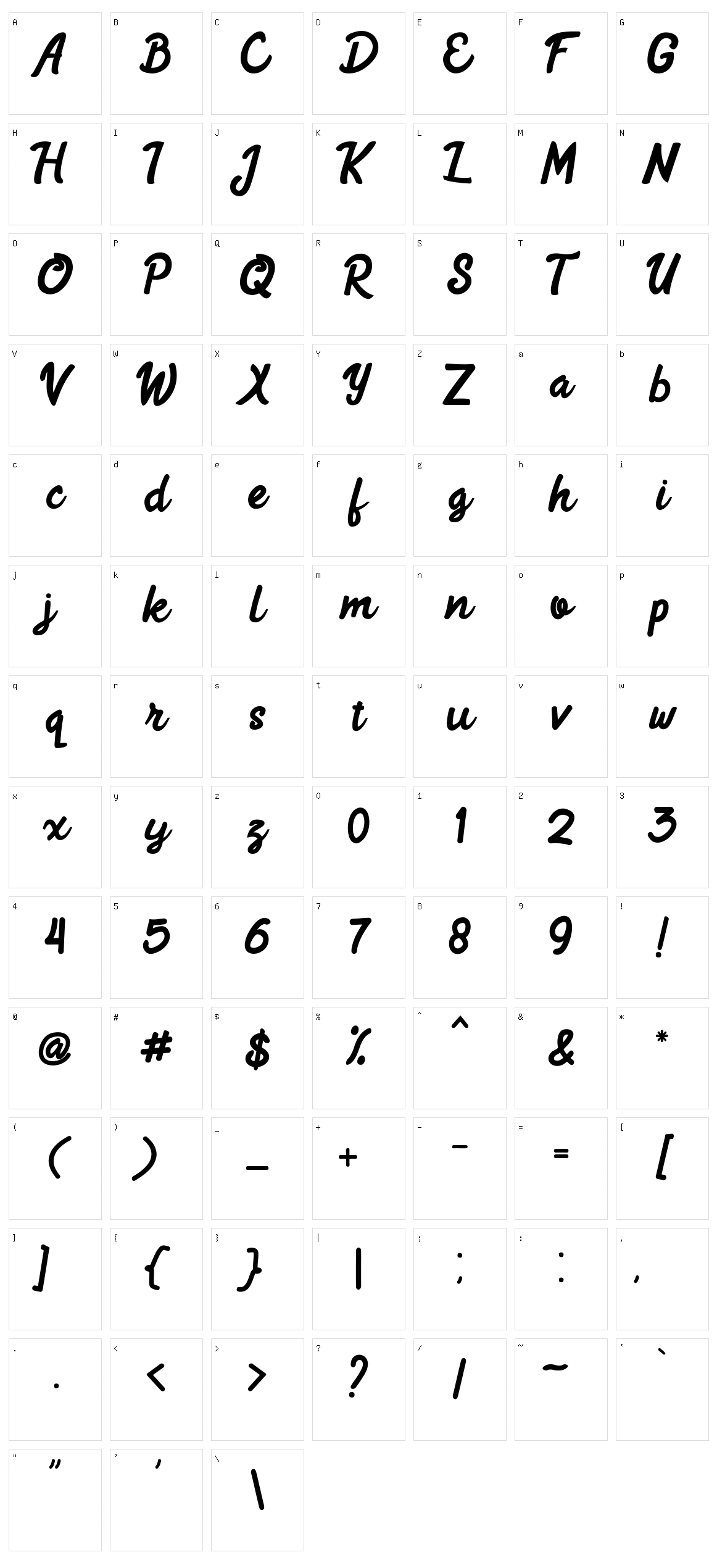 Aeland Character Set