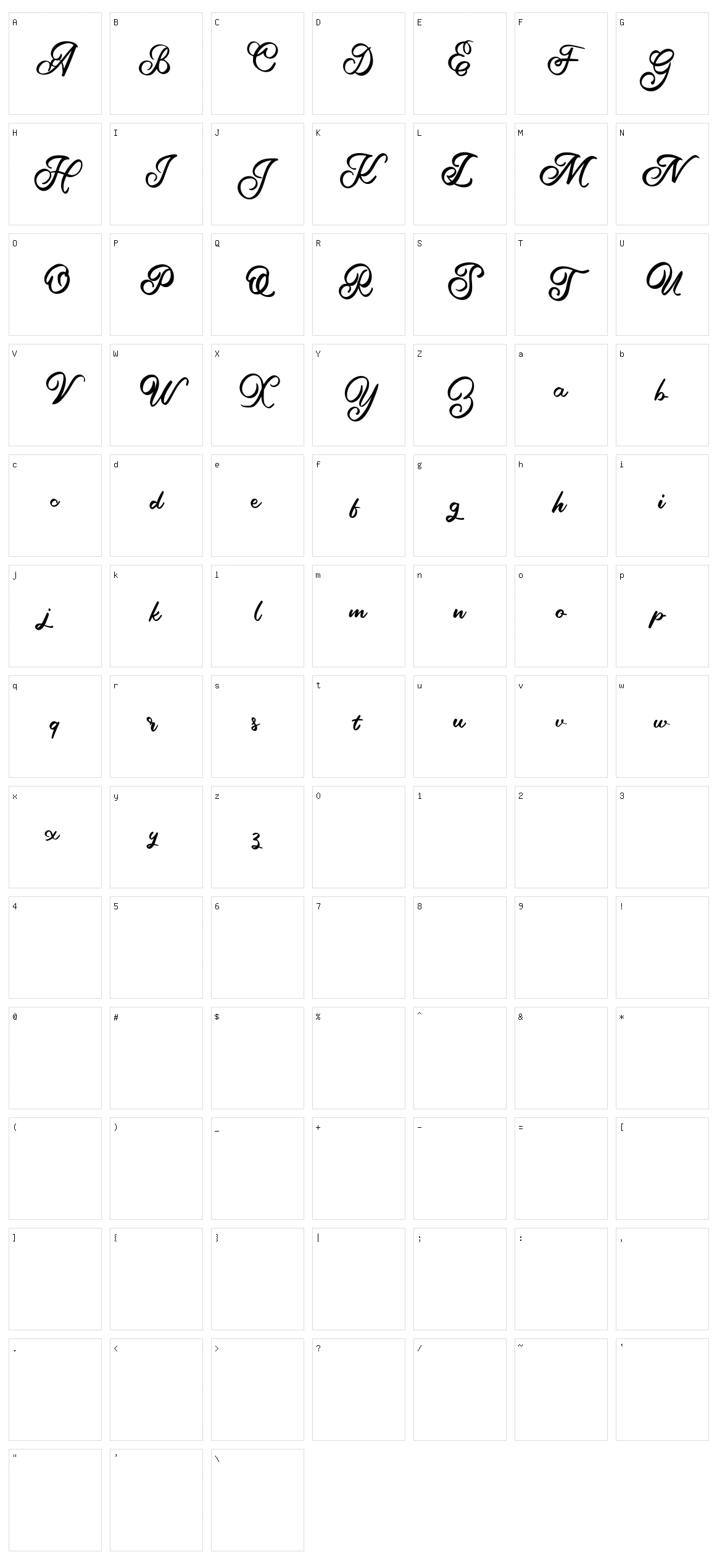 Aella Character Set