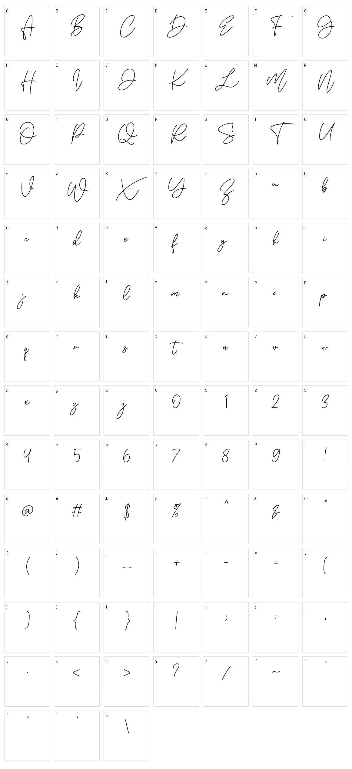 Aesthete Character Set