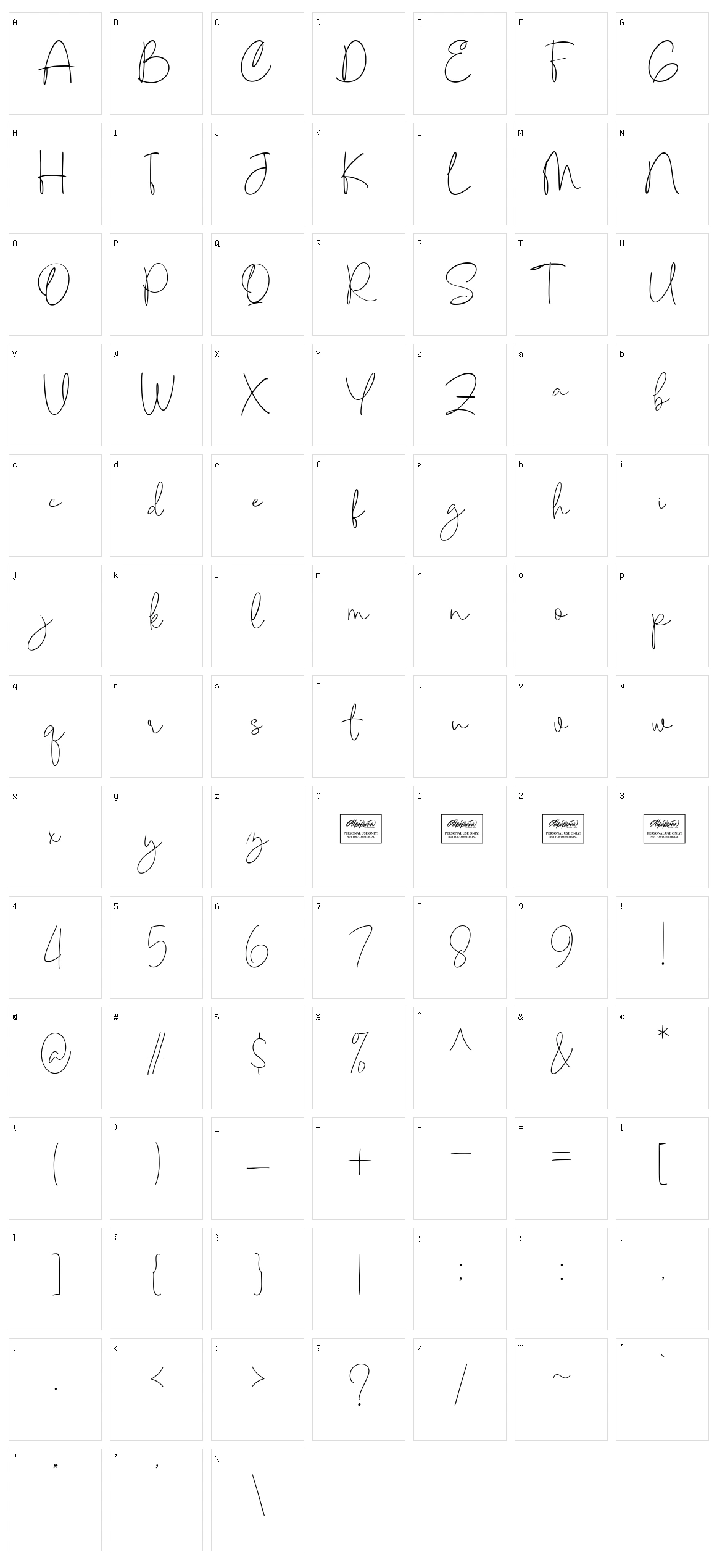 Aesthetic Character Set