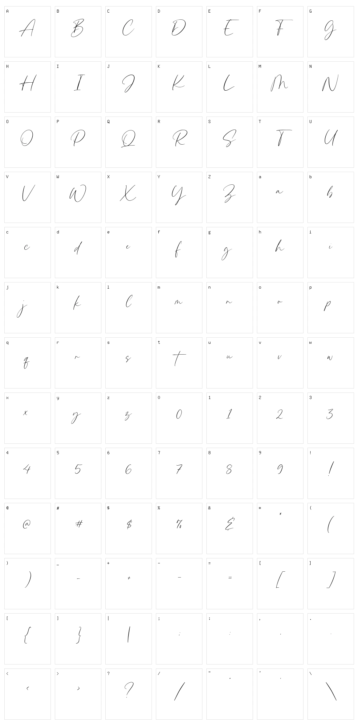 Aesthetica Character Set