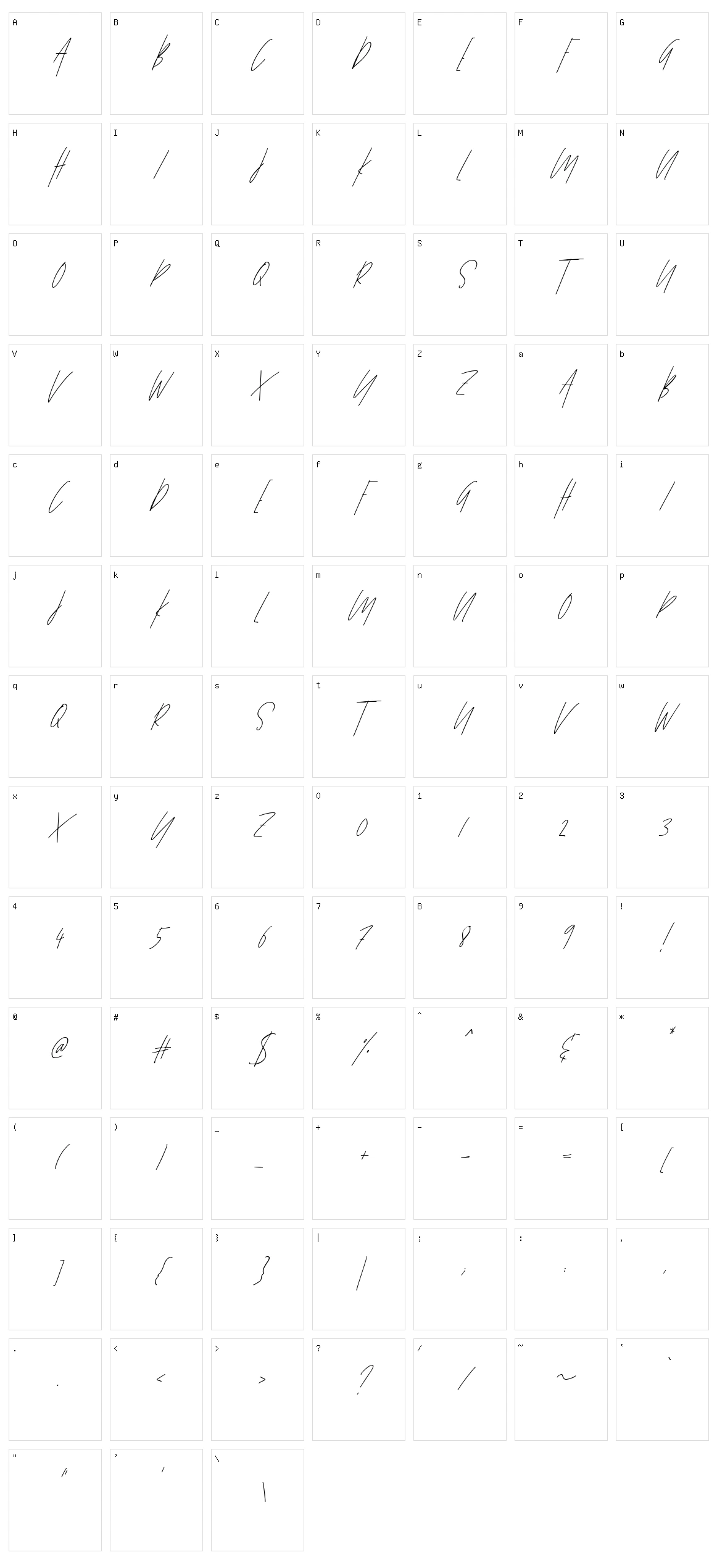 Affinity All Caps Character Set