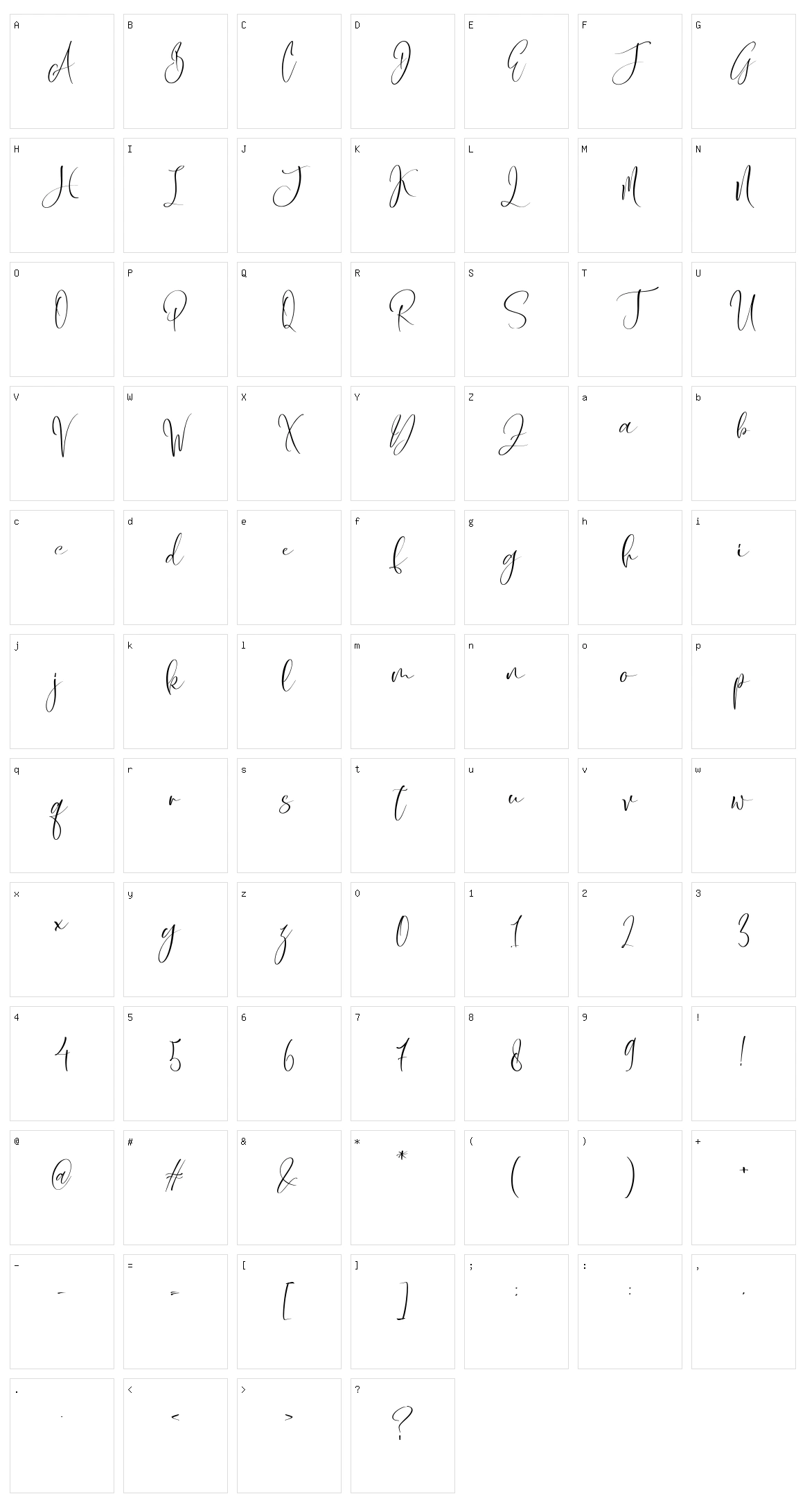 Afissta Character Set