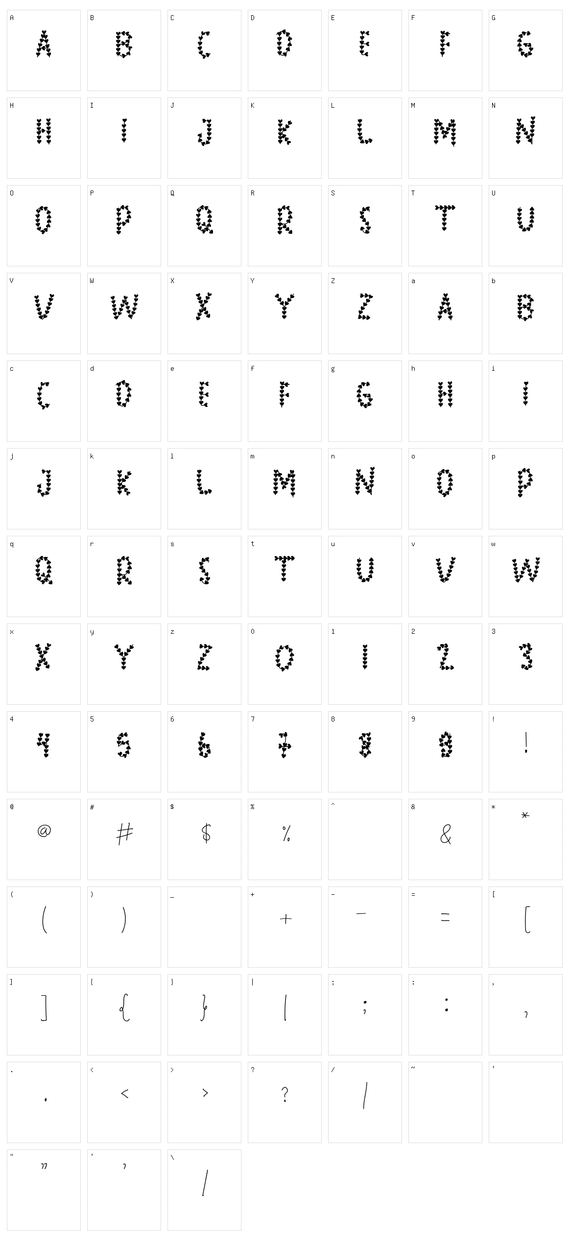 Love Forever Character Set