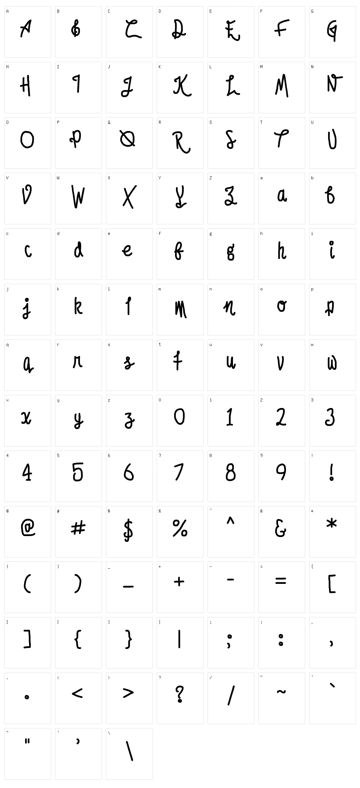 Afroed Dizzy Yak Character Set