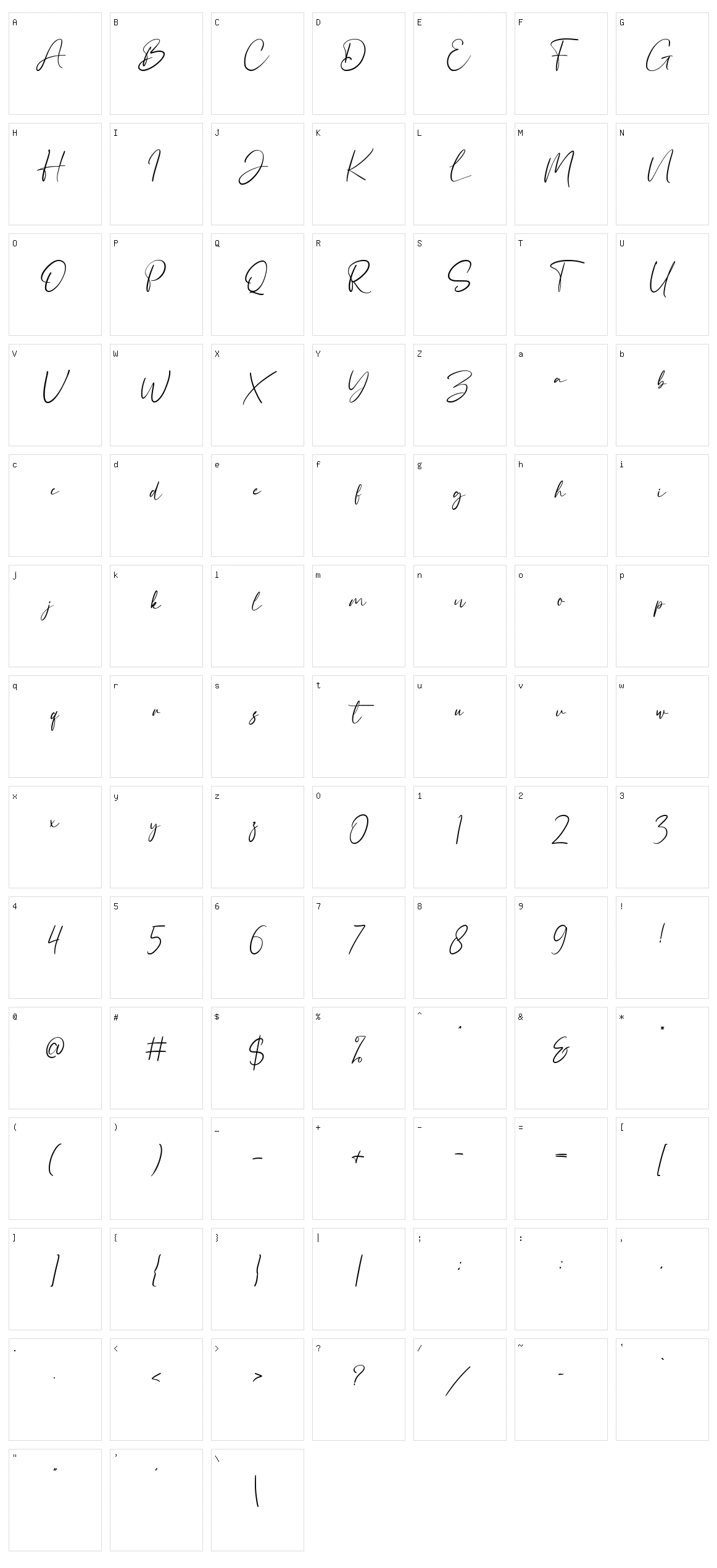 Afronghey Character Set