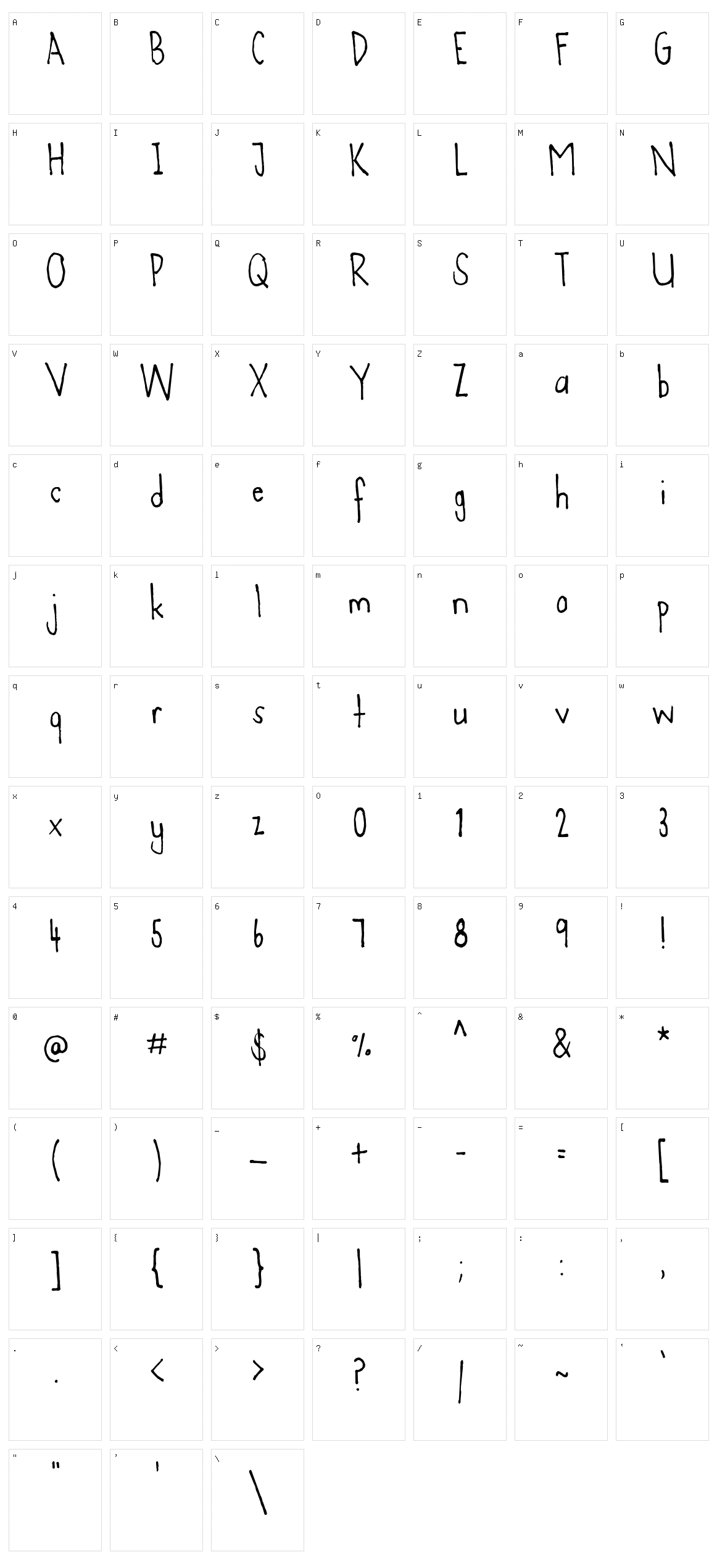 Agent 'C' Character Set