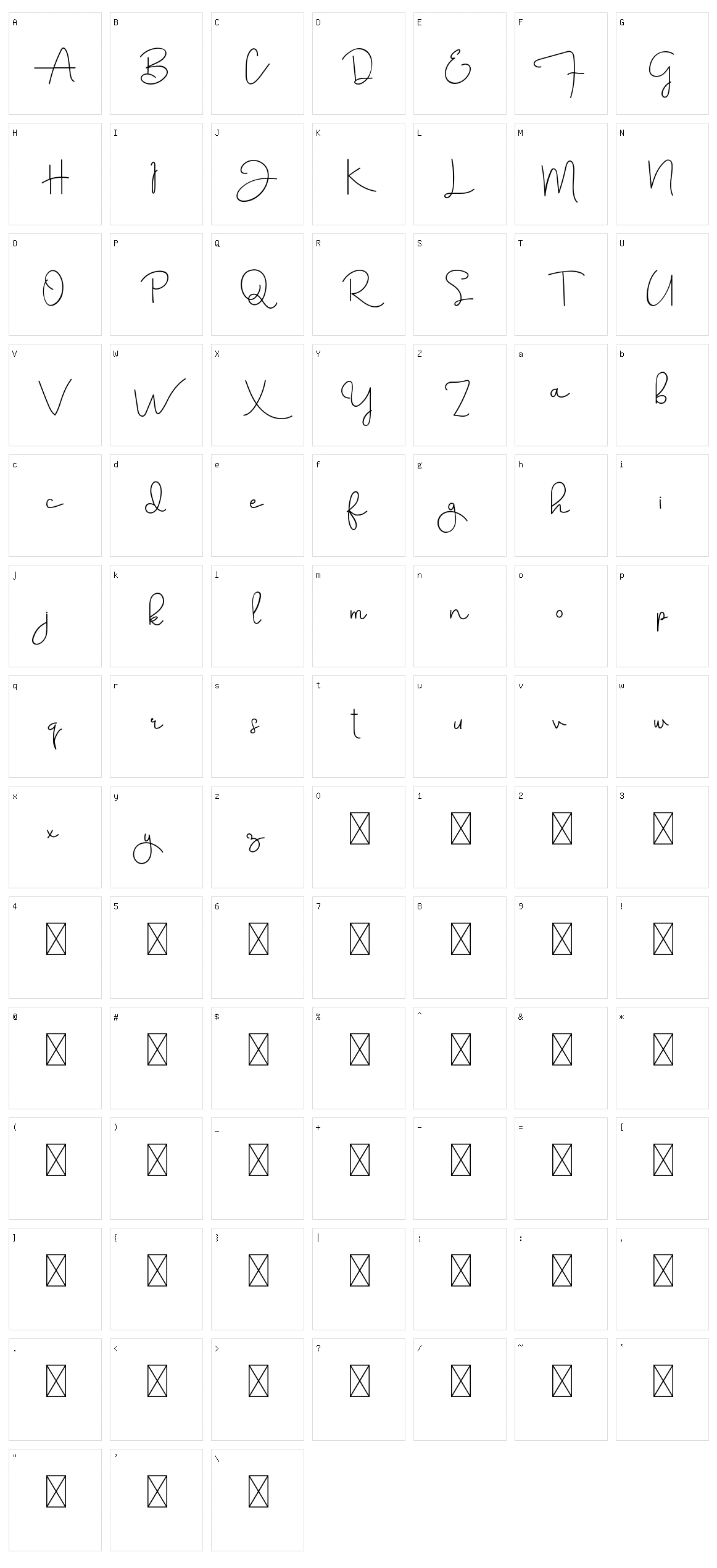 Aghnesta Character Set