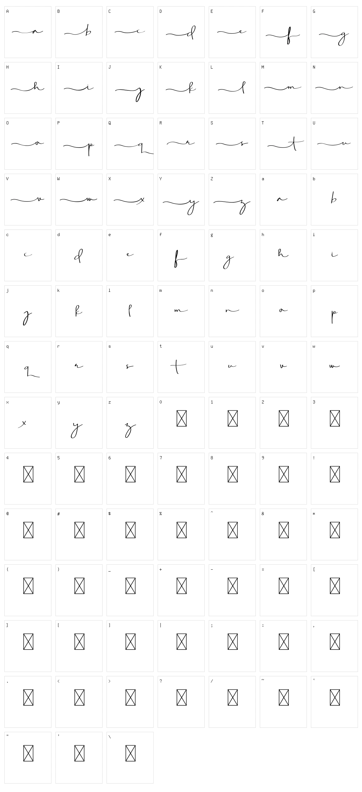 Aghnesta Signature Character Set