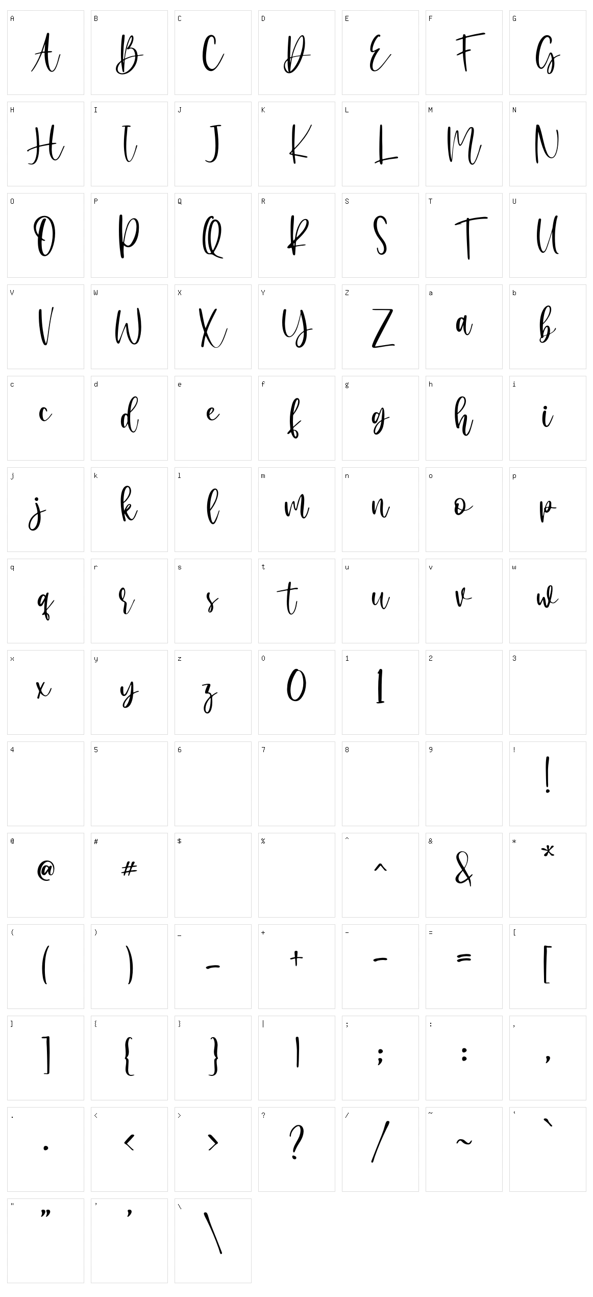 Agirly Character Set