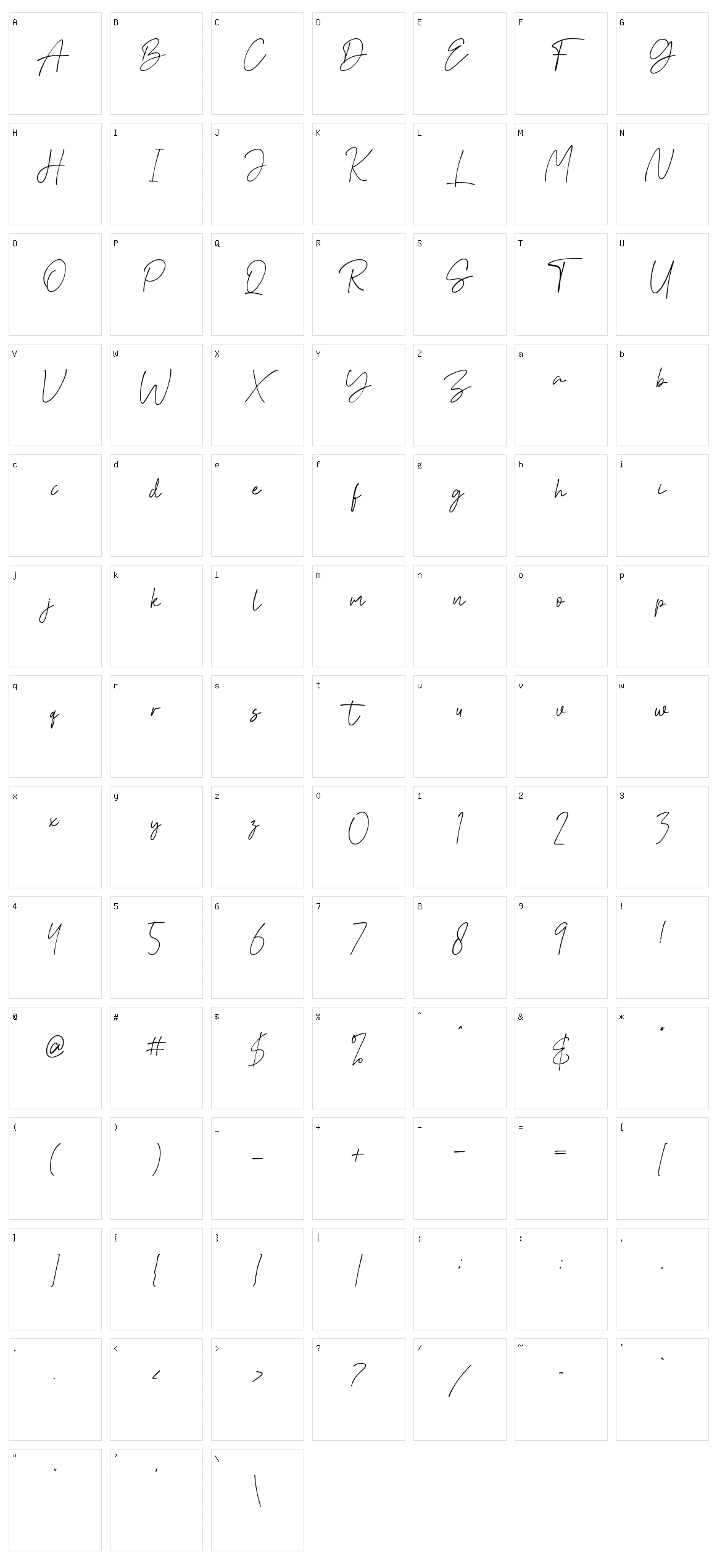 Aguset Character Set