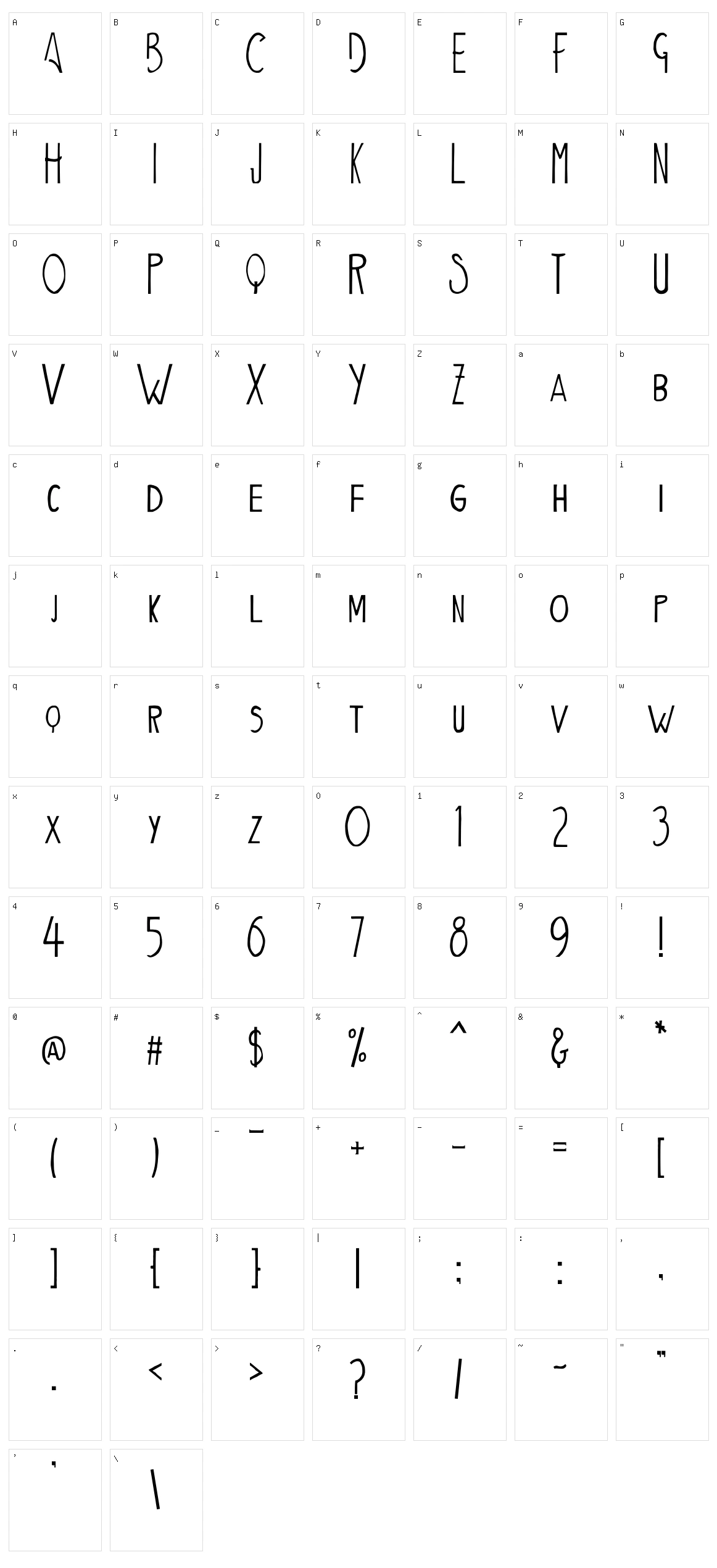 Aiden Character Set