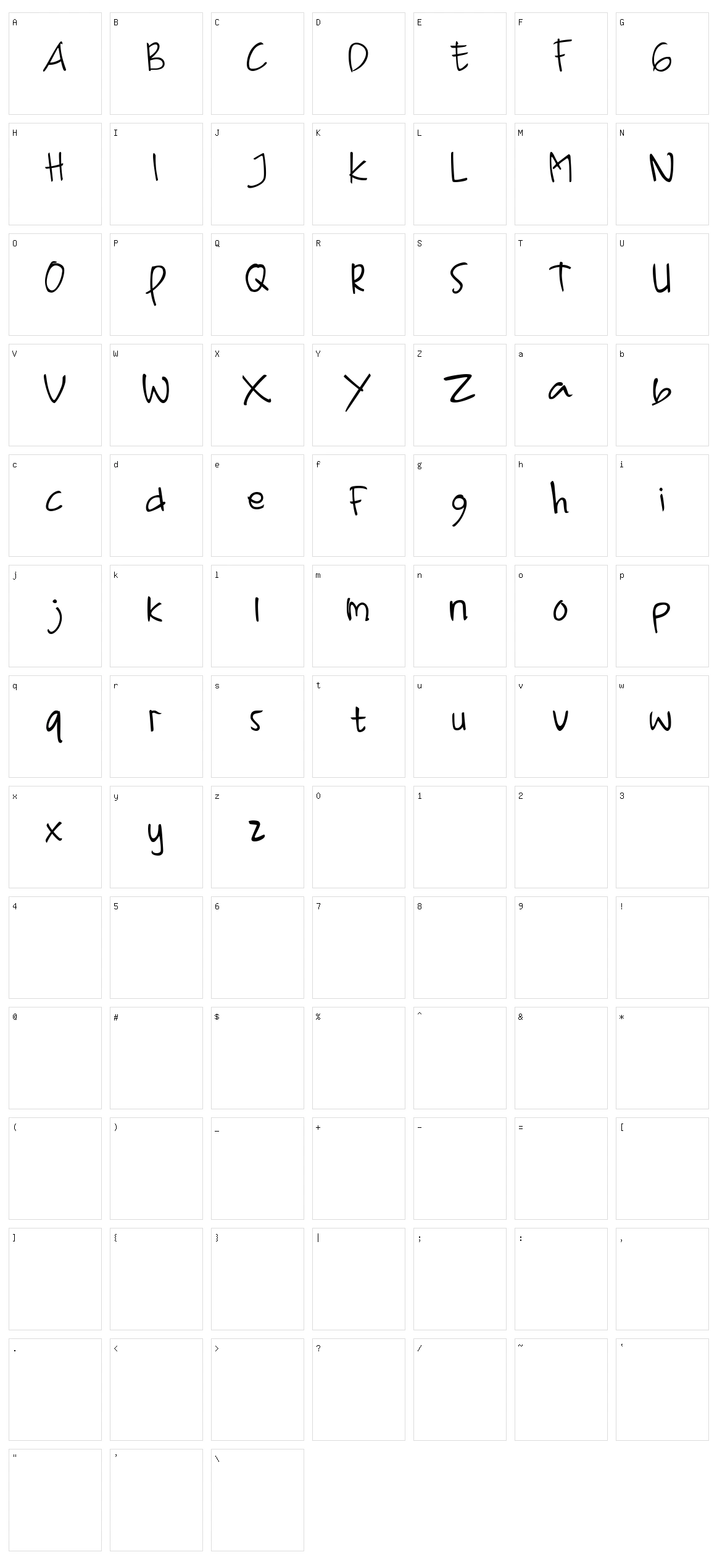 Aihana Character Set