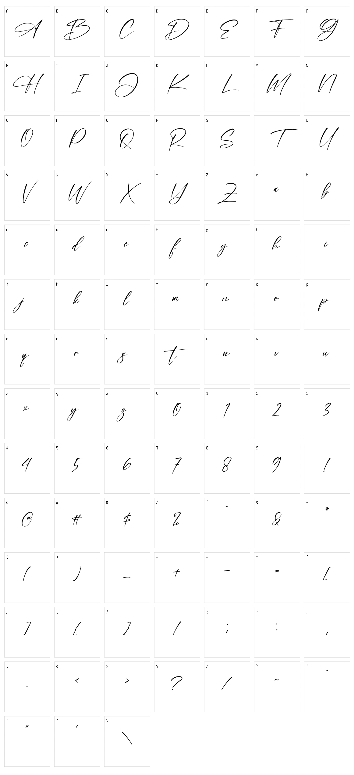 Aillisha Character Set