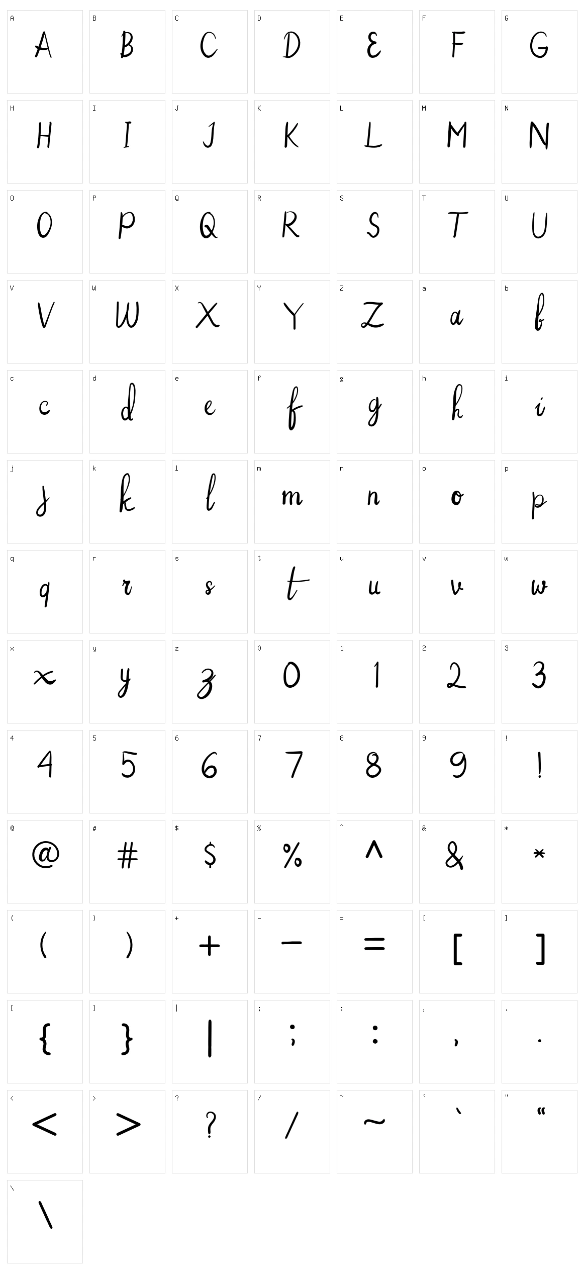Aishafah Character Set