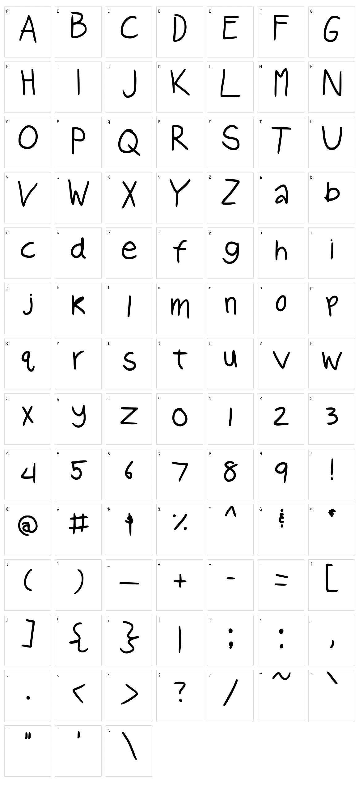 Aision Character Set