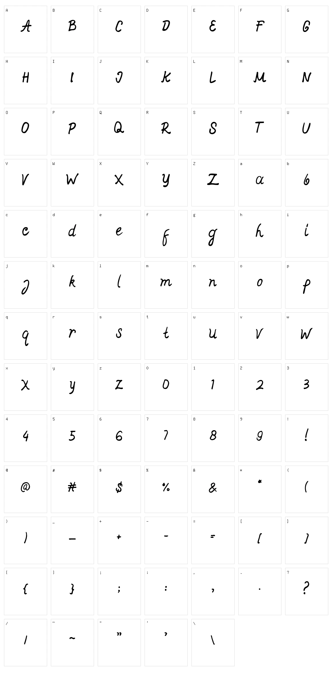 Ajieb Character Set