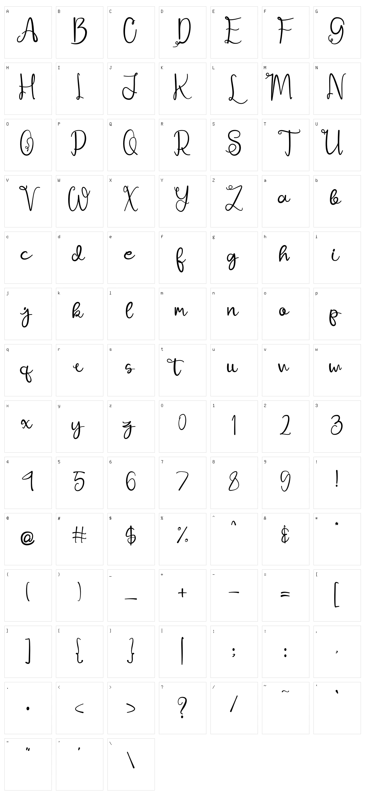 Ajuslly Character Set