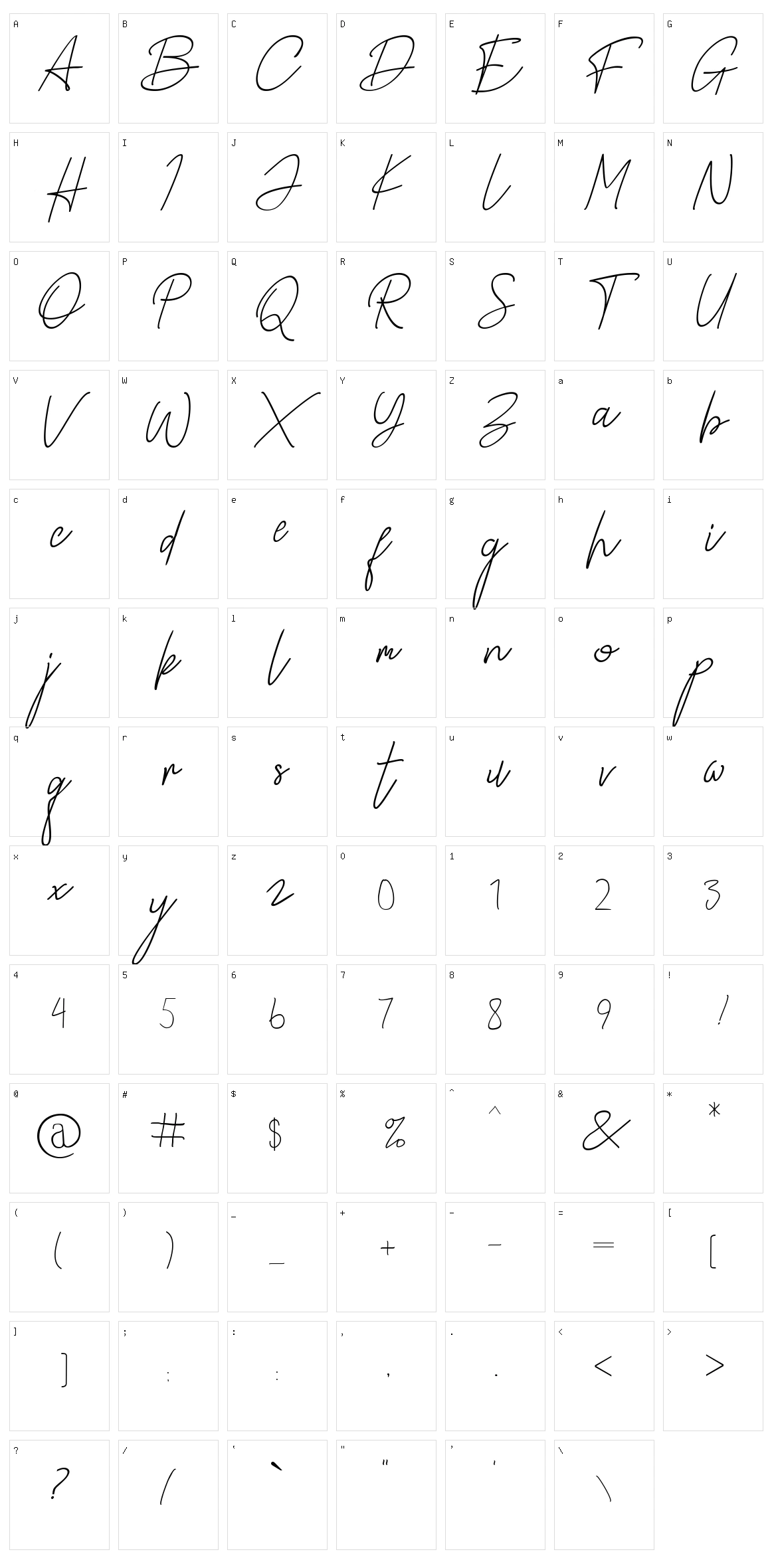 Alamanda Santika Signature Character Set