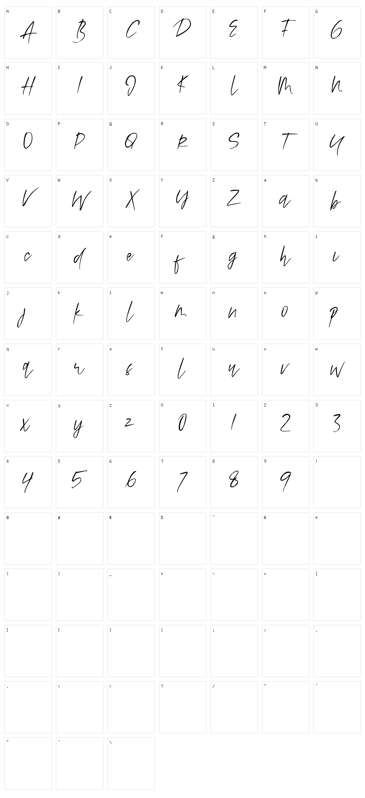 Alamode Character Set