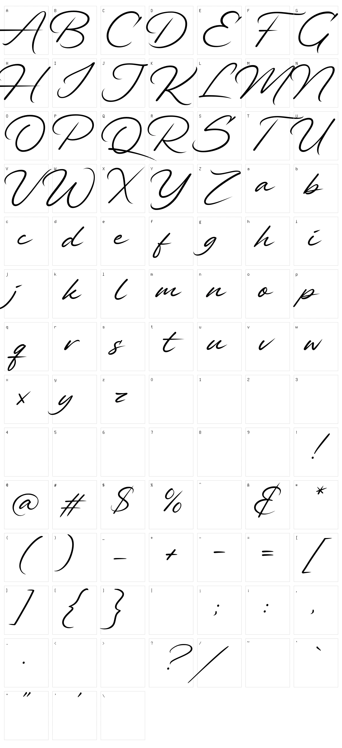 Alander Character Set
