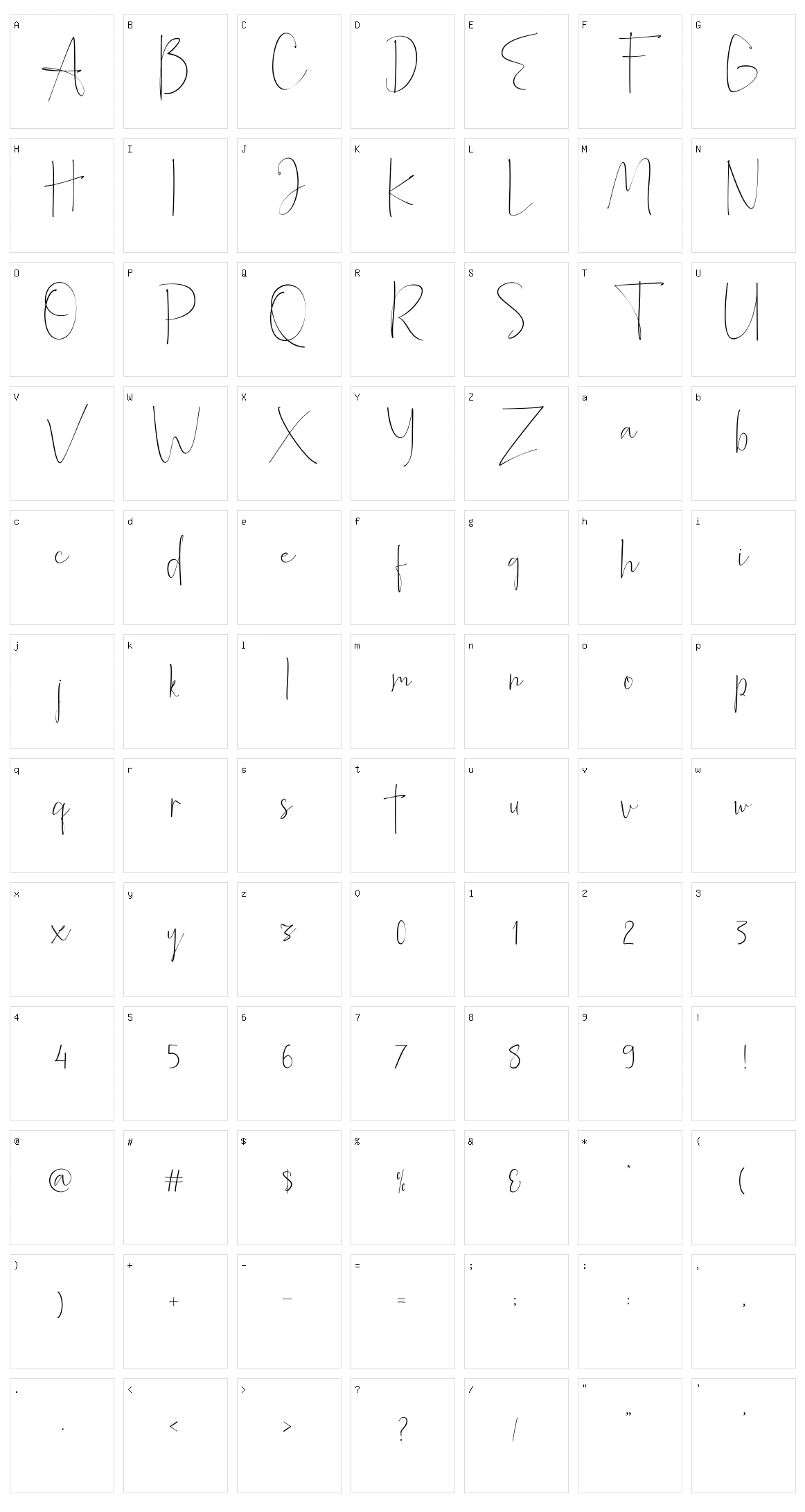 Alberth Character Set