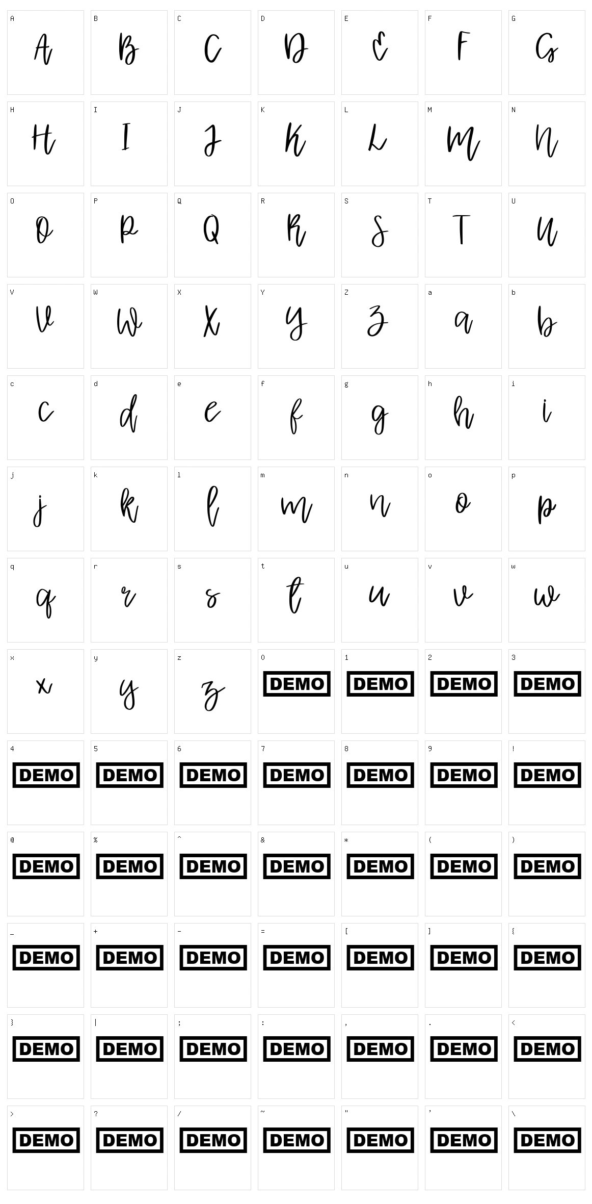 Albret Character Set