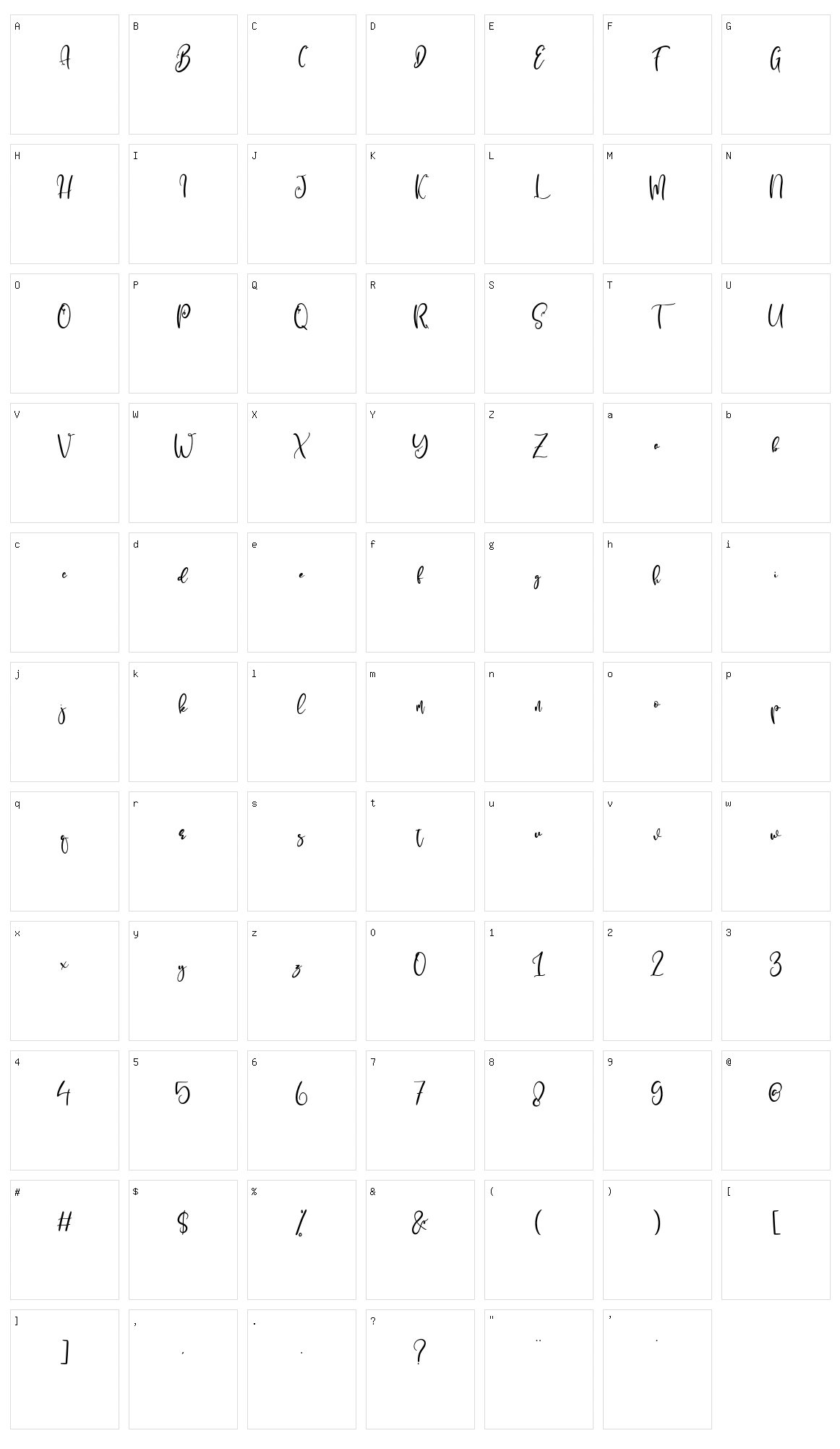 Alcott Galliana Character Set