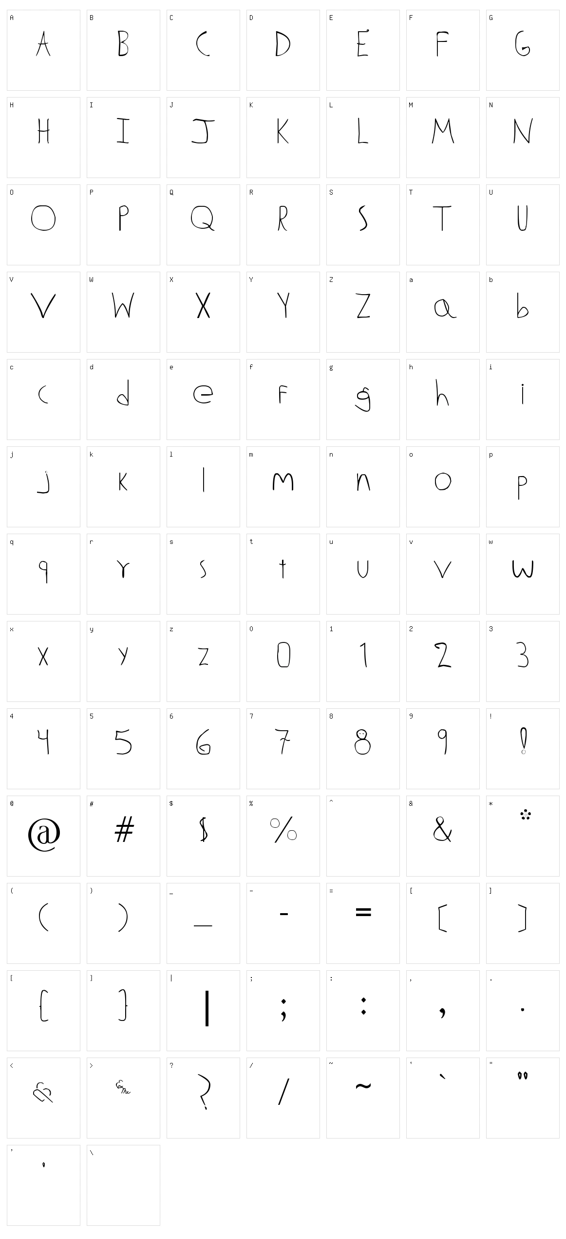 Aldo Dattoli Character Set