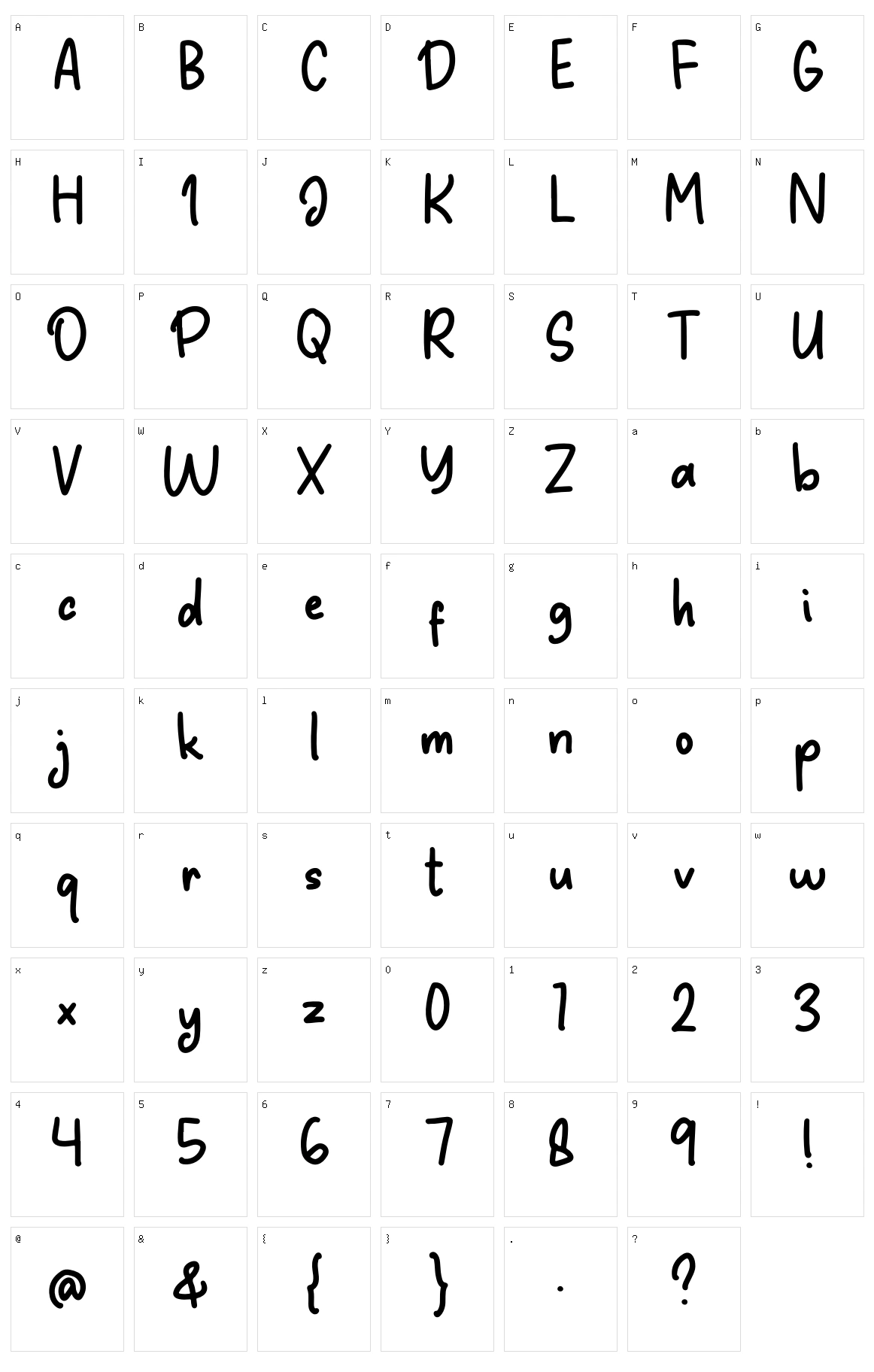 Aldos Character Set