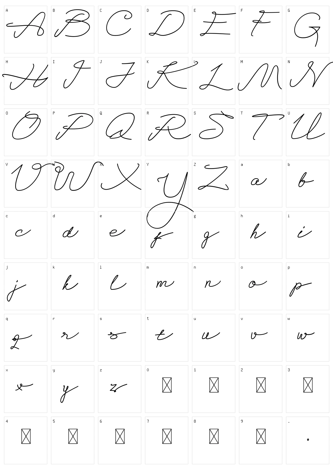 Alegant Script Character Set