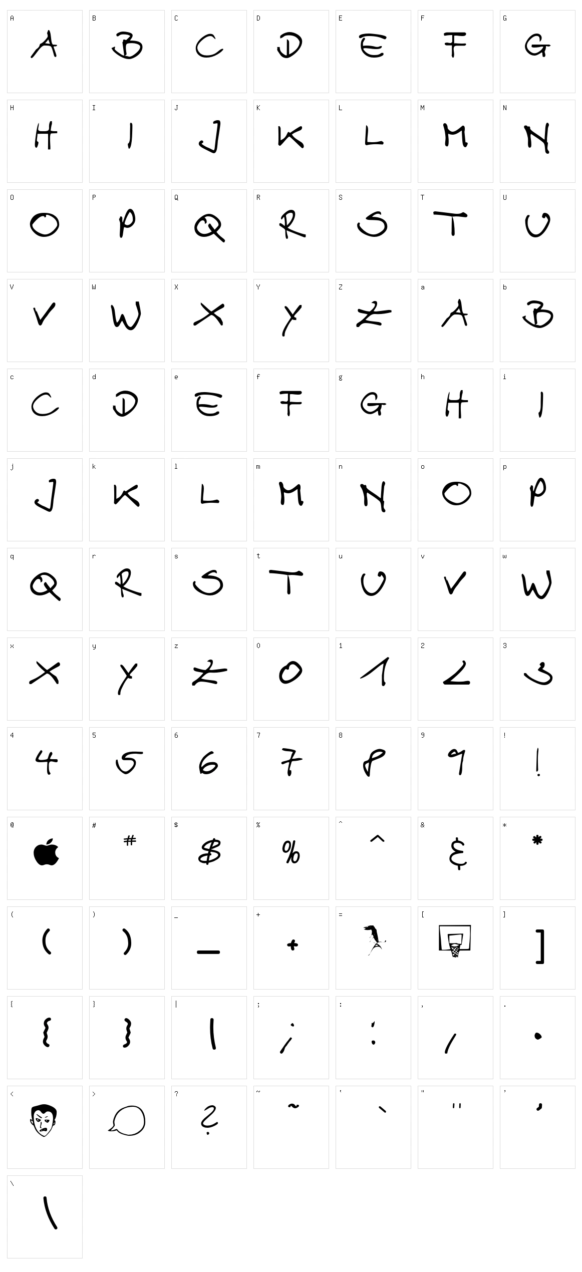 Alex Character Set