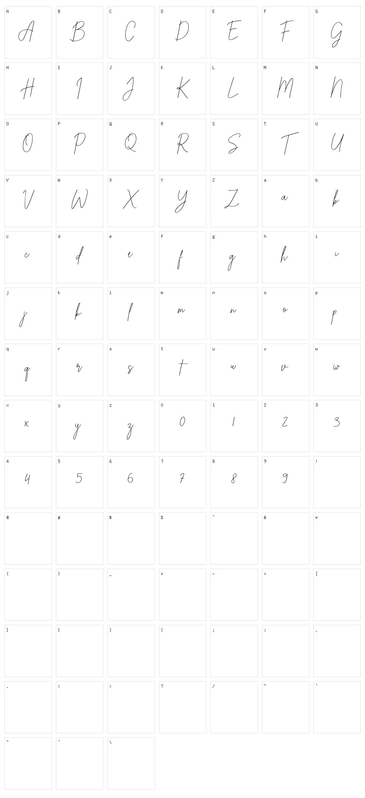 Alexander Lettering Character Set